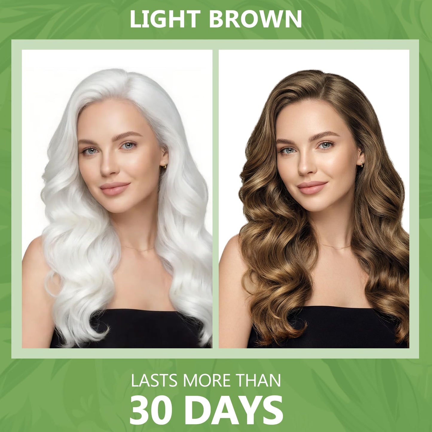 White Smoke HIS&HERCHOICE Light Brown Hair Dye Shampoo, 3-in-1 Hair Color for Gray Coverage, Ammonia & Paraben Free with 6 Natural Herbal Ingredients, Semi-Permanent Color Shampoo for Women & Men
