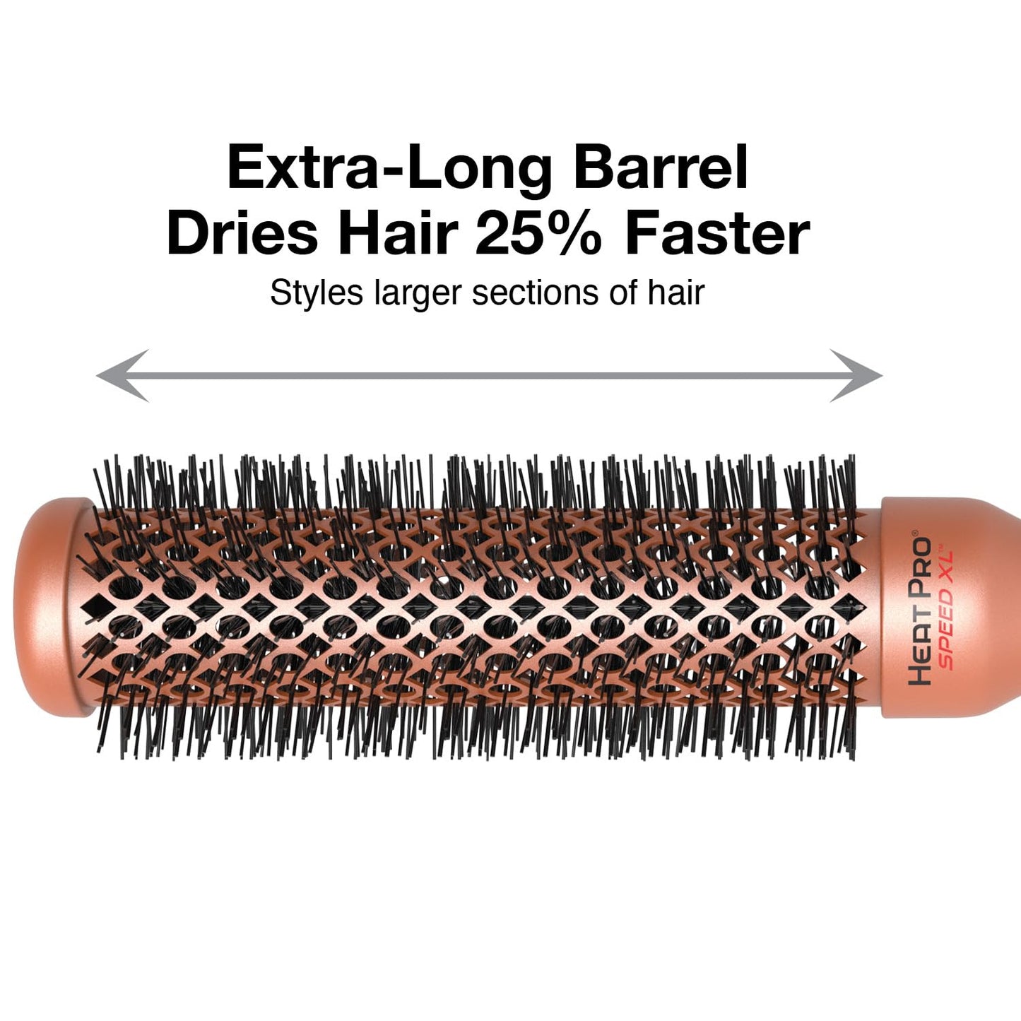 White Smoke Olivia Garden HeatPro Speed XL - Extra-Long Thermal Round Hair Brush - Not Electrical - Professional Ceramic Blowout Brush for Normal to Thick Hair – 1 1/4"