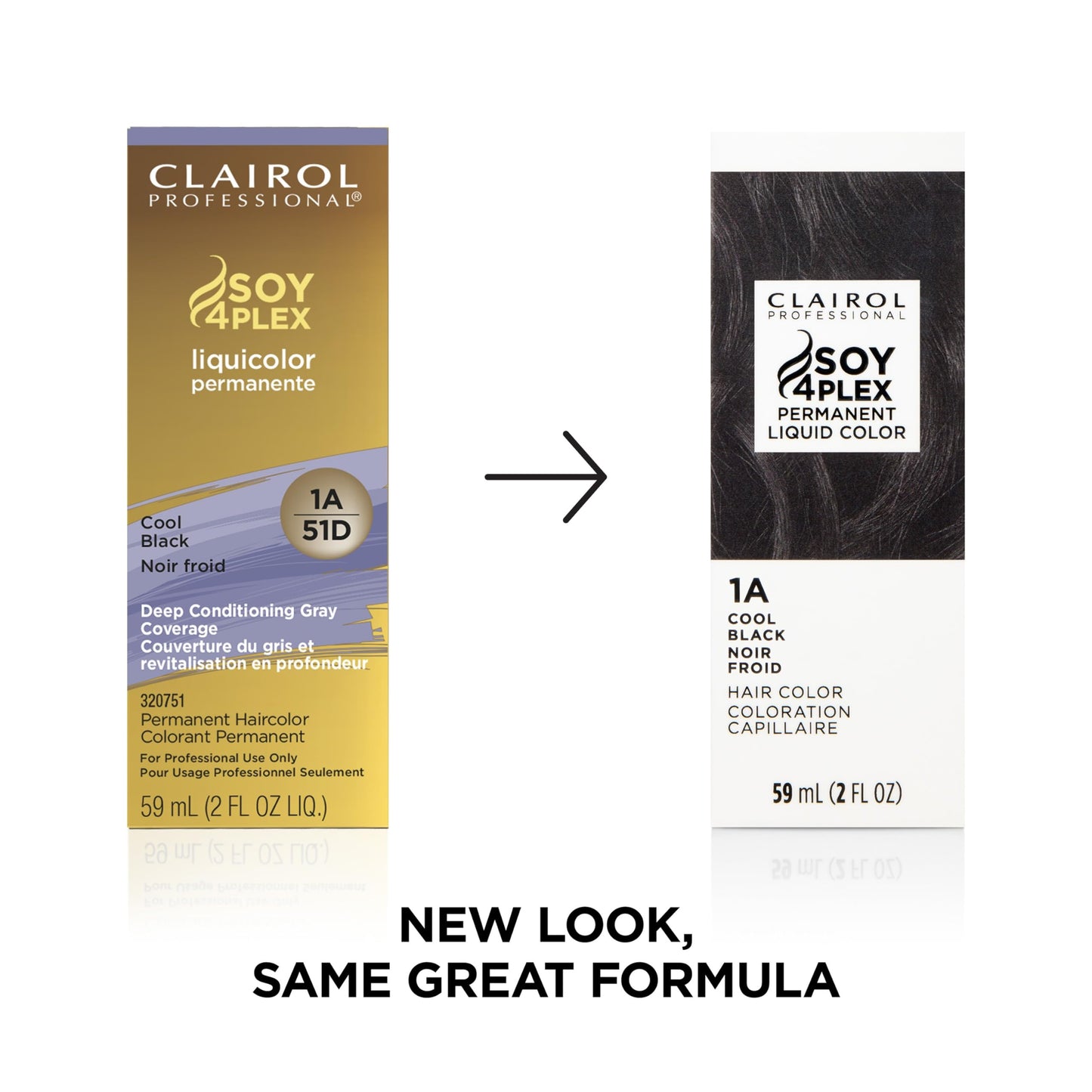 White Smoke Clairol Professional Permanent Liquicolor, 1A Cool Black, 2 Fl Oz - Packaging May Vary