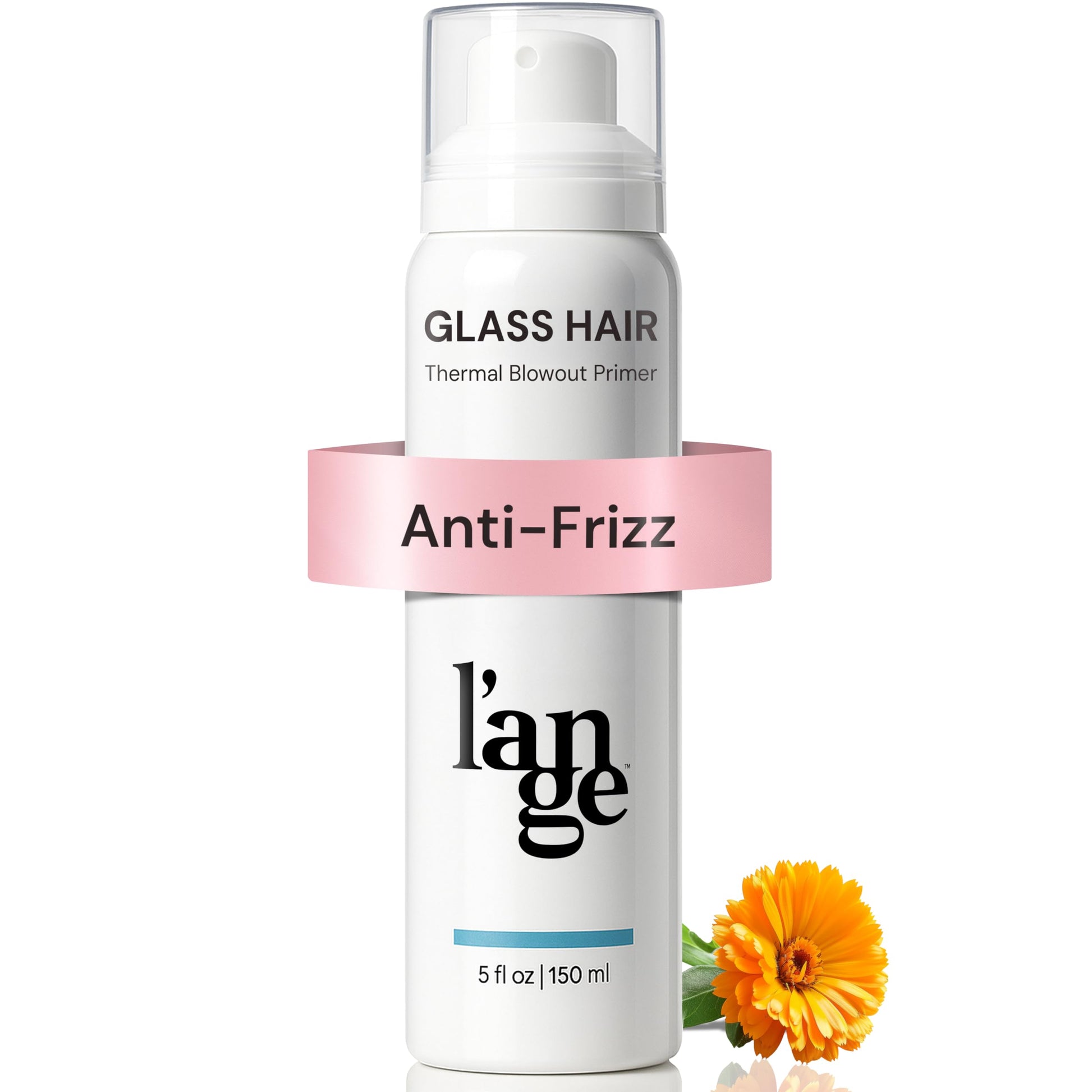 White Smoke L'ANGE HAIR Glass Hair Heat Protectant Spray | Anti-Frizz Blow Dry Mist | Long Lasting Hold & Shine | Humidity Protection | Thermal Heat Protection Spray | Lightweight Blow Out Primer, 5 fl oz Bottle