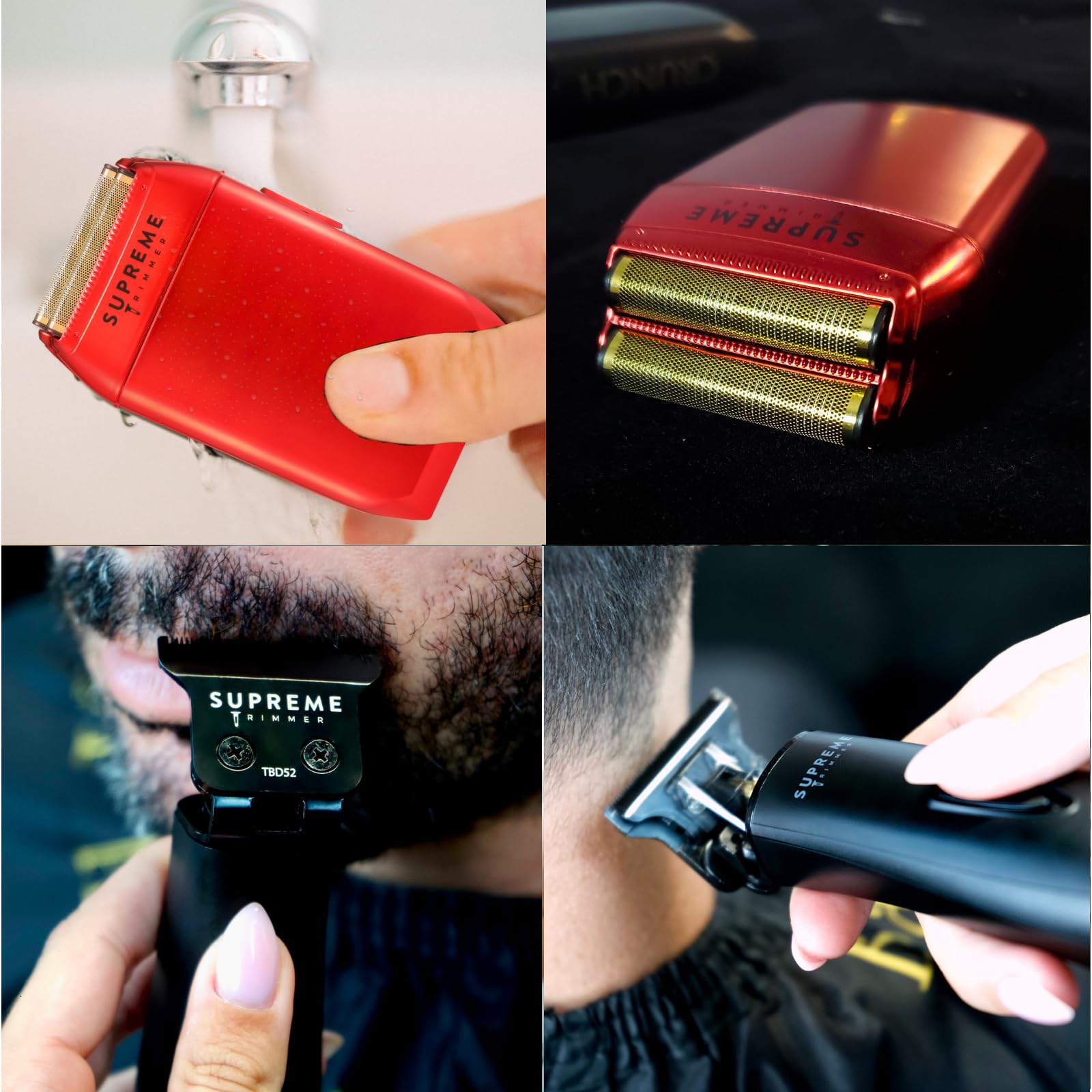 Black Supreme Trimmer 2-in-1 T-Shaper Trimmer & Crunch Foil Shaver | STF602 Electric Razor & ST5210 Beard Trimmer Barber Haircut Kit | Gold