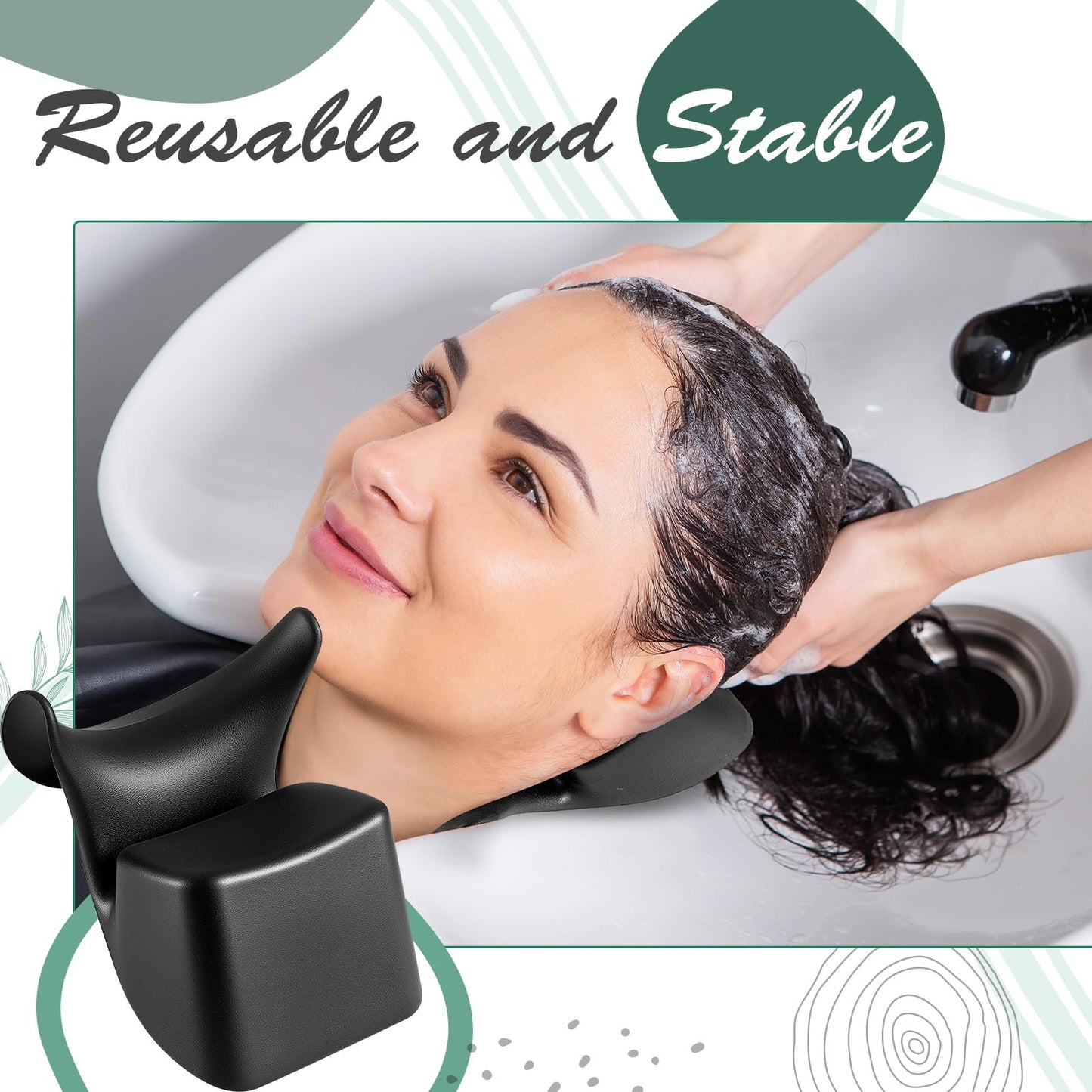 White Smoke Chunful Shampoo Bowl Neck Rest Silicone Hair Washing Tray Support for Sink Comfortable Salon Shampoo Bowl Neck Cushion Rest Pillow for Home Salon, Beauty Salons, Barbershop, Spa