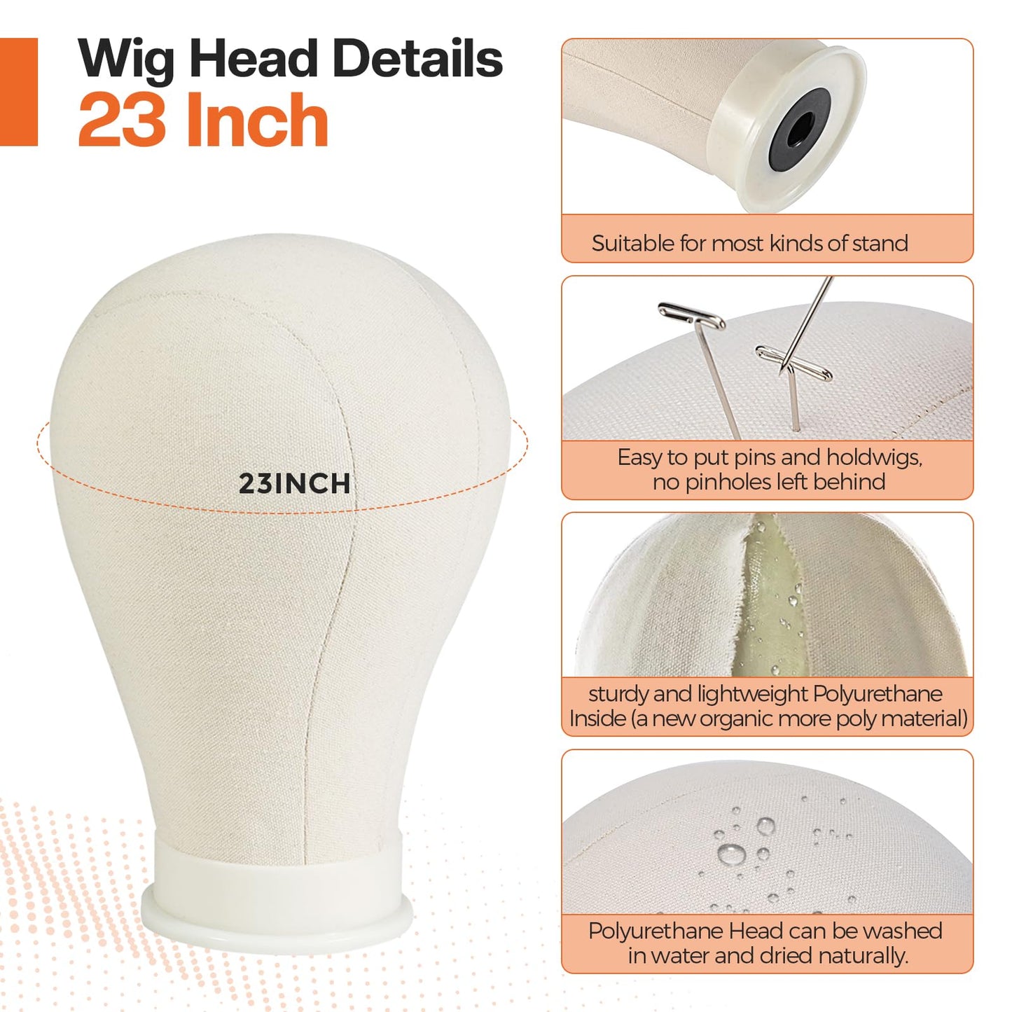 White Smoke Neverland Beauty & Health 23 Inch Wig Head, Wig Stand Tripod with Head, Wig Head Stand with Mannequin Head for Wigs, Wig Stand with Head, Adjustable Tripod Manikin Head Set for Cosmetology(White)