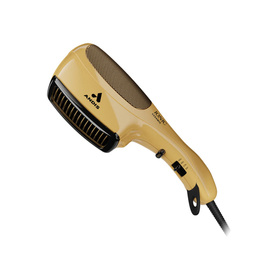 White Smoke Andis 82125 1875-Watt Tourmaline Ceramic Ionic Styling Hair Dryer, Styling Hair Dryer with Ionic Frizz-Free Technology, No Heat Damage, Lightweight Hairdryer for Normal & Curly Hair - Gold