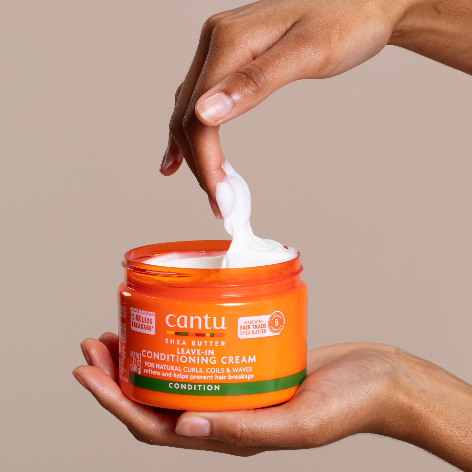 Dark Gray Cantu Shea Butter for Natural Hair Leave in Conditioning Cream, 12 Oz