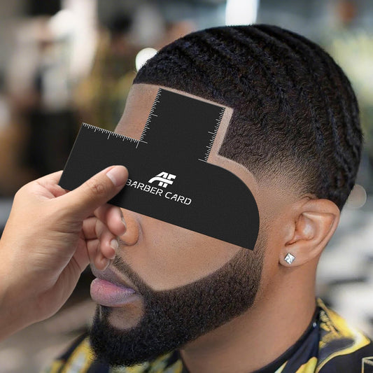 Black Enhancement Card for Barbers with Measurement Indicators, Reusable Barber Line up Tool and Color Spray Edge Hairline Shaping Tool (Black, One-Size)