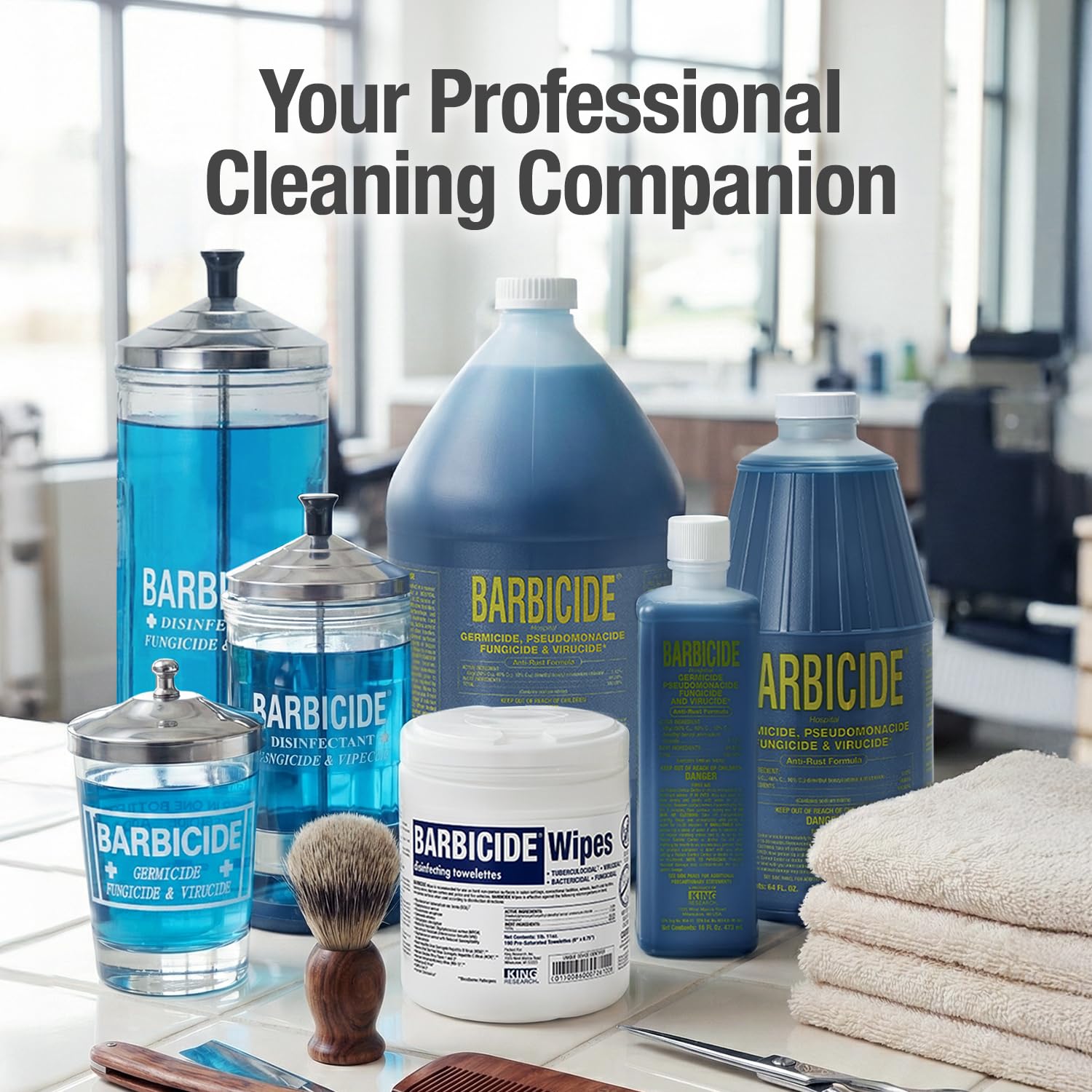 White Smoke BARBICIDE Disinfectant Concentrate – Pint (16 Fl Oz) | EPA-Registered, Hospital-Grade Germicide for Salons & Barbershops | Anti-Rust Solution for Shears, Combs & Professional Tools
