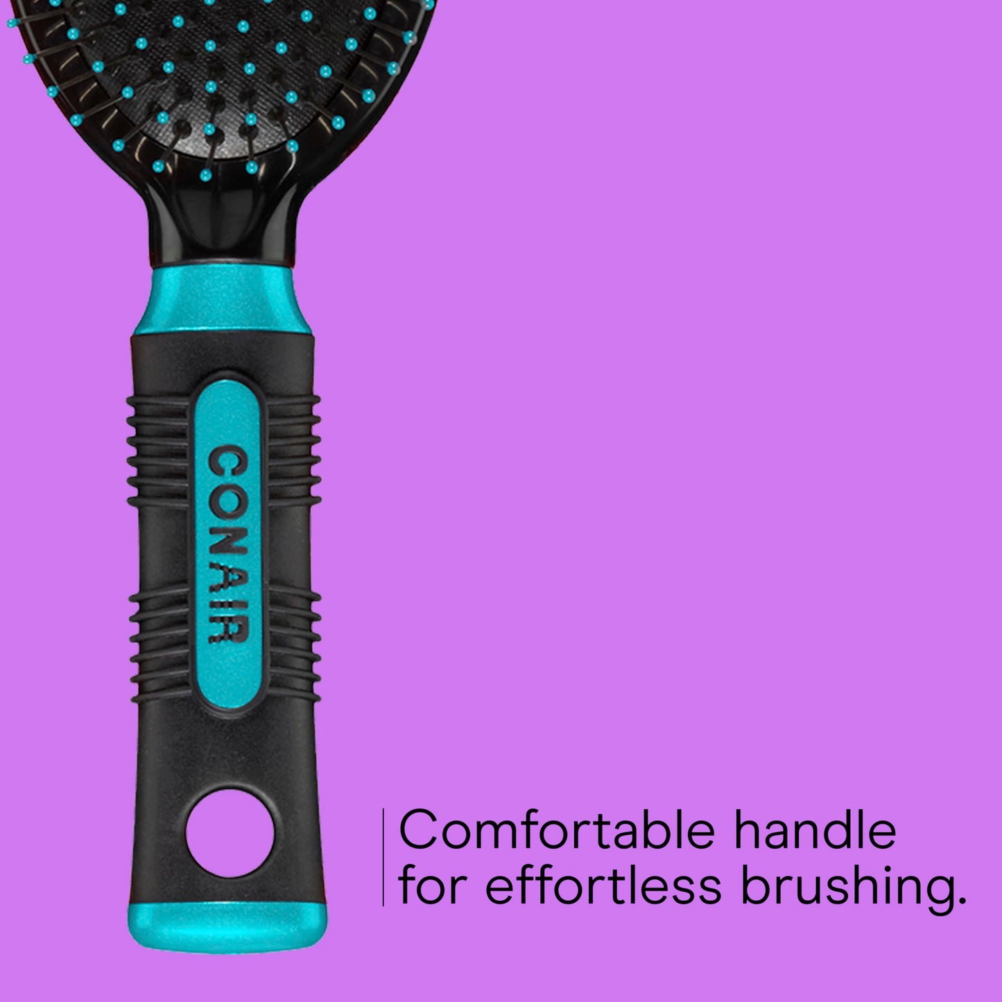Violet Conair Salon Results Hair Brush, Detangling Hair Brush for Men and Women, For All Hair Types, Metal Bristles and Cushion Base