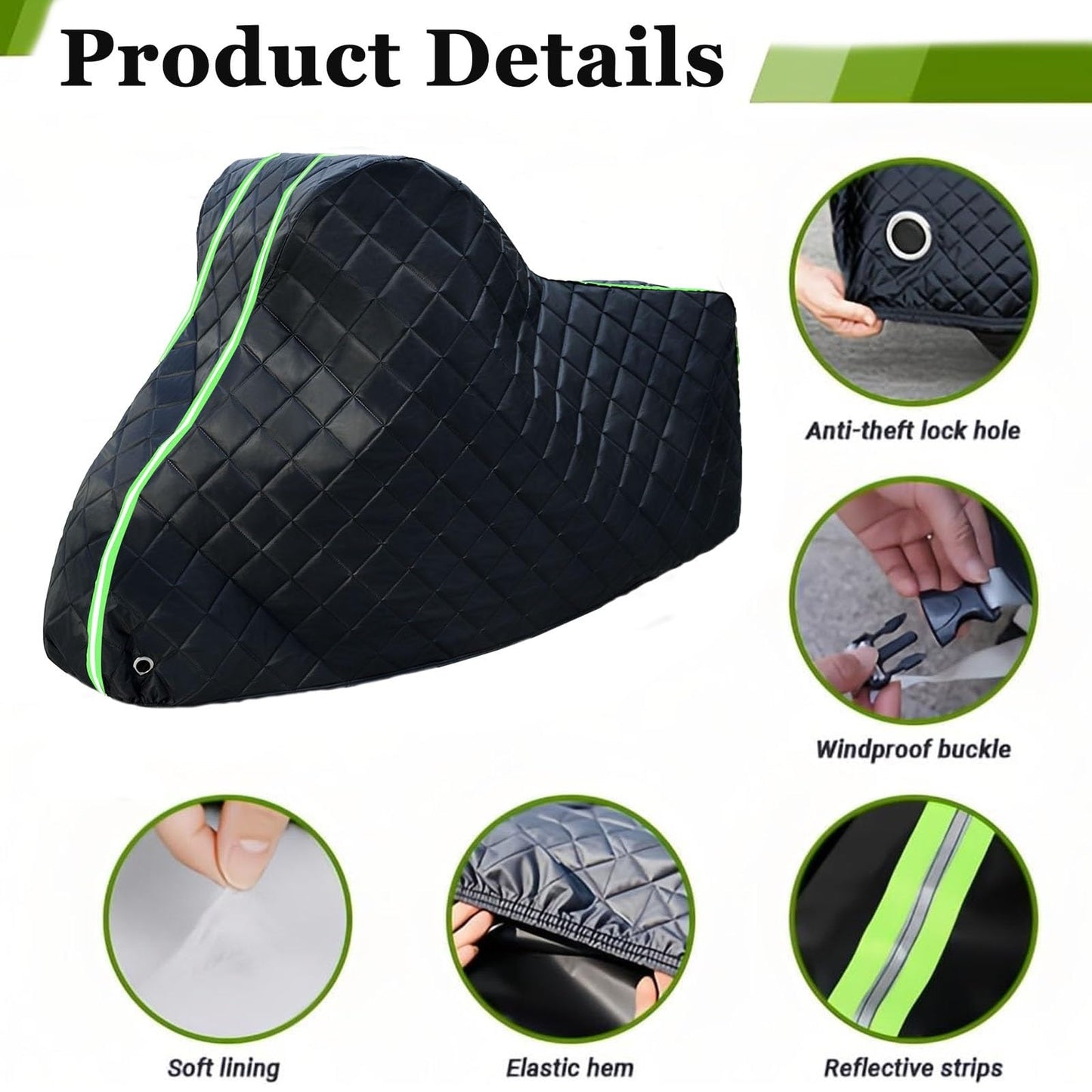 White Smoke Hail-Proof Motorcycle Cover for Yamaha DT 230 Lanza (1997-2000),Waterproof Outdoor Motorcycle Cover with Cotton Lining,Providing Protection Against Sun,Rain,Wind,and Snow