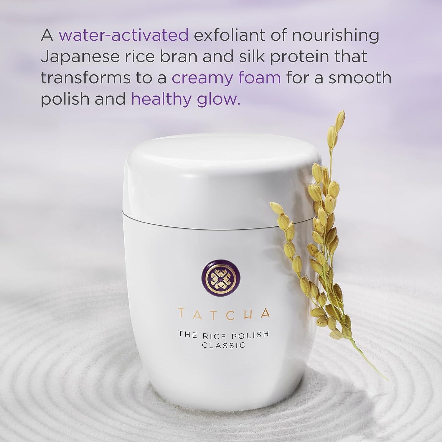 Light Gray Tatcha The Rice Polish Classic | Daily Non-Abrasive Exfoliator for Combo to Dry Skin | 60 gr / 2.1 oz