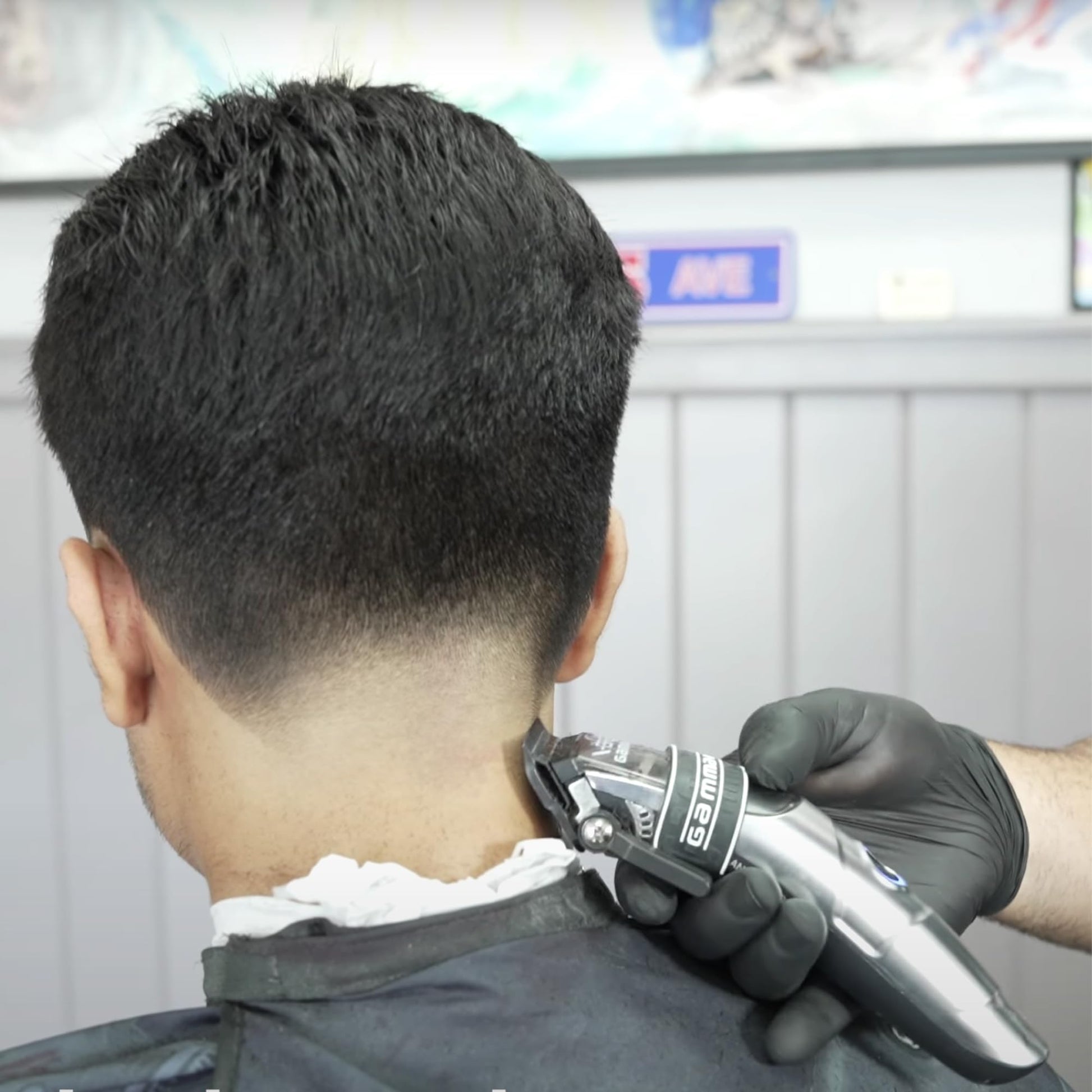 Dark Slate Gray GAMMA+ Replacement Fixed Black Diamond Carbon DLC Fade Hair Clipper Blade with Shallow Tooth 2.0 Cutter Set