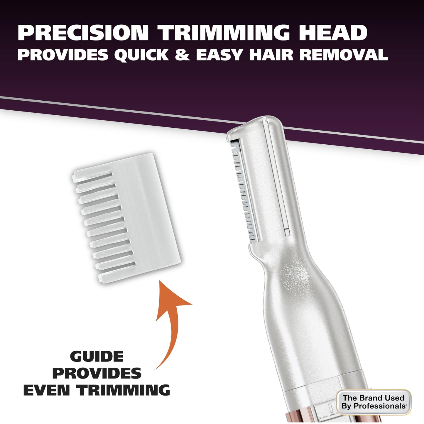 White Smoke Wahl Clean & Confident Female Battery Pen Trimmer & Detailer with Rinseable Blades for Eyebrows, Facial Hair, & Light Grooming- Hygienic Grooming & Easy Cleaning with Battery Included'
