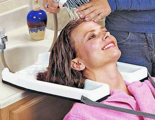 White Smoke EUROPRENE Safety Contoured portable salon home Shampoo hair washing sink tub tray Medical