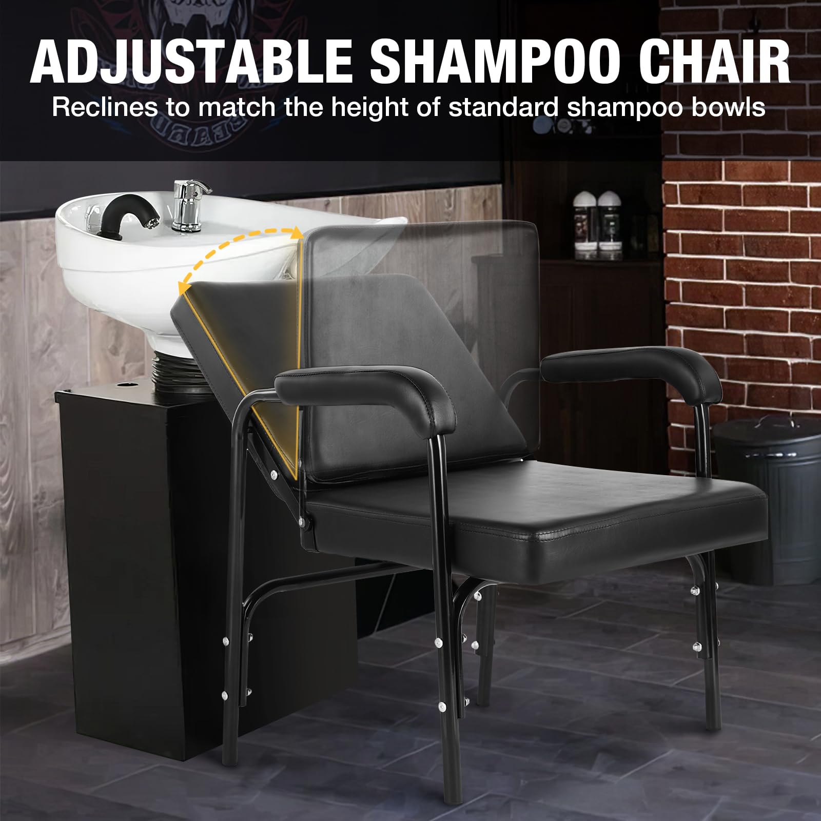 Dark Slate Gray WINEDYOUNG Shampoo Chairs Reclining Shampoo Chairs for Salon Barber Chair Hair Stylist Chair Auto Recline Salon Chair Spa Beauty Equipment for Hair Stylists, Tattoo Artists, Cosmetologists