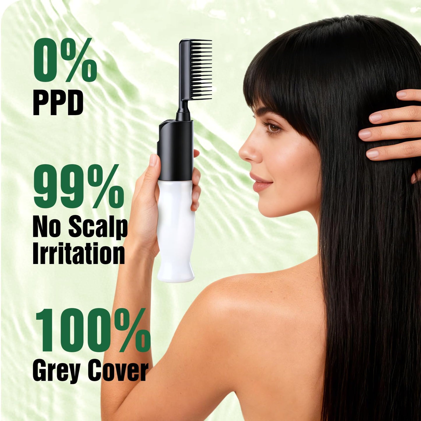 Seashell Hair Dye Shampoo PPD-Free for Sensitive Scalp, Comb-In Root Touch-Up Light Brown 6 in 1 Herbal Gentle Formula Gray Coverage for Men Women, Ammonia-Free, Semi-Permanent (6.76fl oz/200ml)