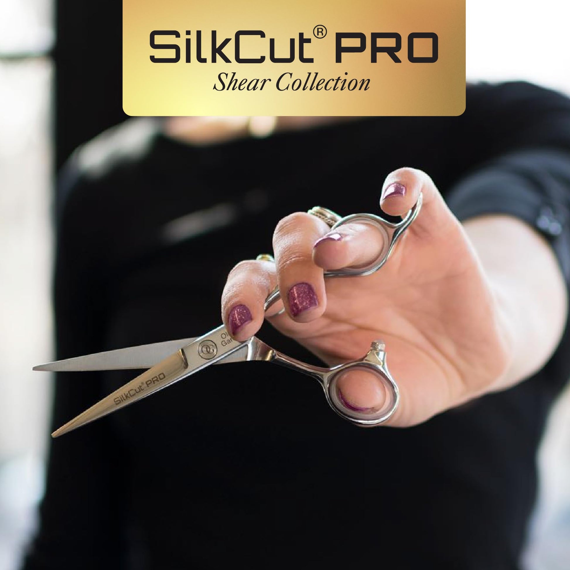 Black Olivia Garden SilkCutPro LEFT HANDED Shear and Thinner Zipper case deal (5.75" LEFT HANDED contains: SKP-575LH, SKP-T635LH)