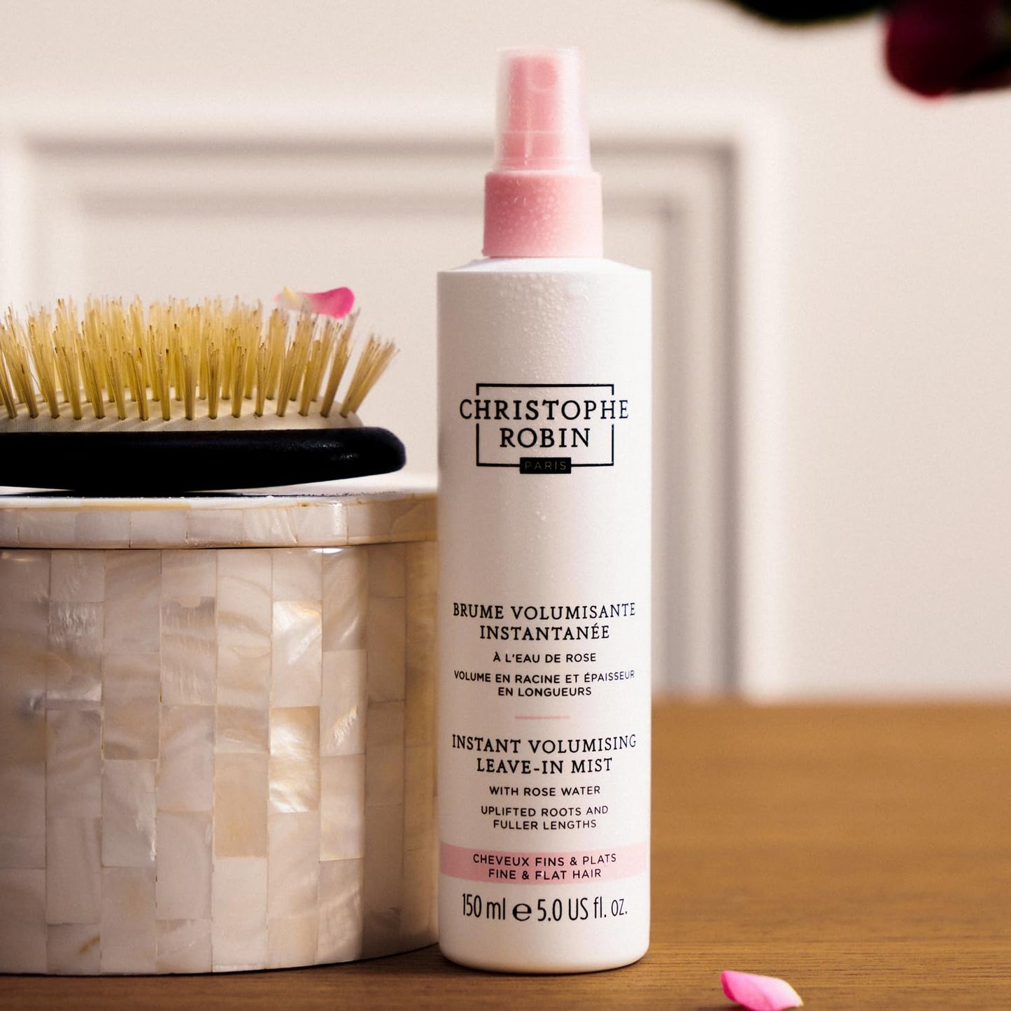 Light Gray Christophe Robin Instant Volumising Mist with Rose Water for Thin, Fine, and Flat Hair 5 fl. oz