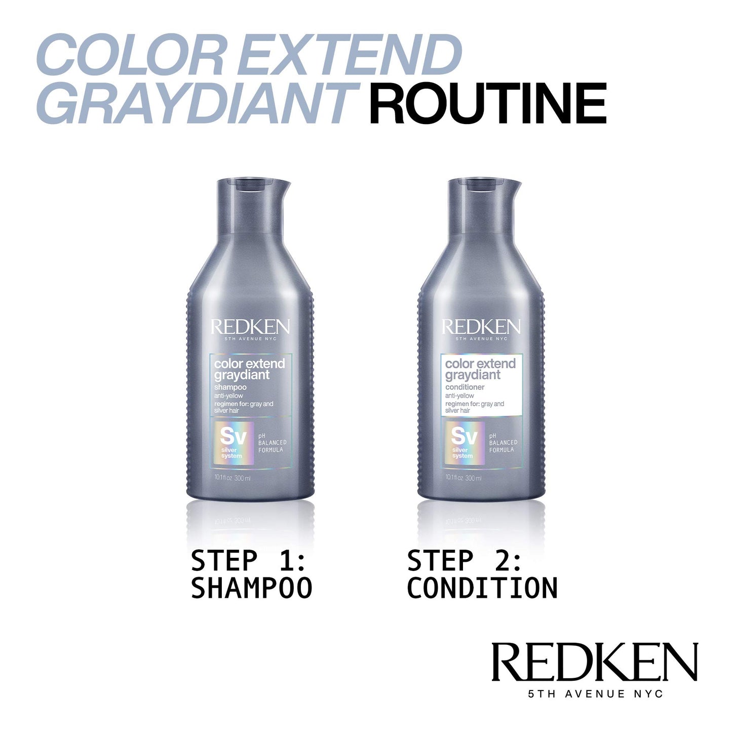 White Smoke Redken Color Extend Graydiant Shampoo | For Gray & Silver Hair | Tones & Strengthens Hair | 33.8 Fl Oz