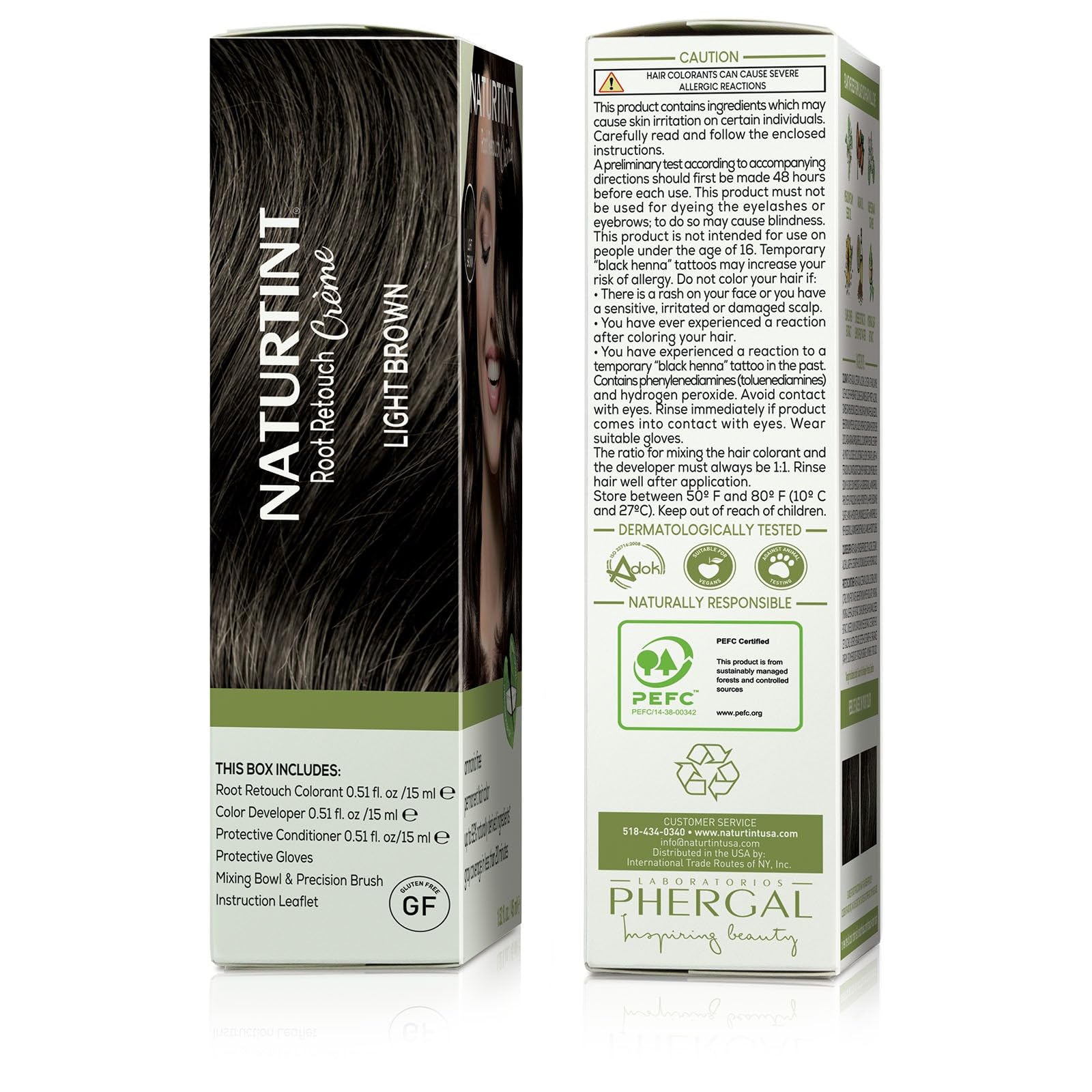 Gray Naturtint Light Brown Root Retouch Crème Permanent Hair Color - Ammonia Free, Conceal Grays, No Artificial Scent, 1.52 Fl Oz