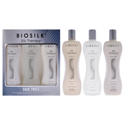 White Smoke Biosilk Hair Therapy 12Oz Biosilk Therapy Shampoo, 12Oz Biosilk Therapy Conditioner, 12Oz Biosilk Therapy Serum