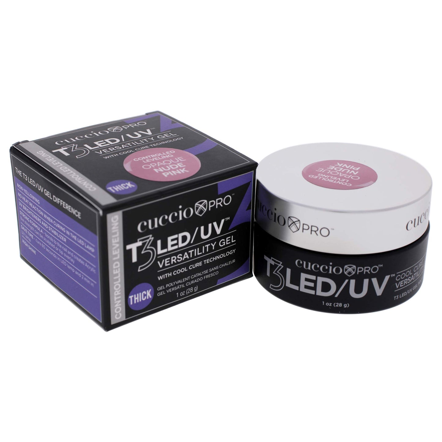 White Smoke Cuccio Pro T3 Cool Cure Versatility Gel - Controlled Levelling - LED And UV - Incredibly Flexible - Strong Adhesion - Thick Viscosity - Fast Application - Quick-Dry - Opaque Nude Pink - 1 Oz Nail Gel