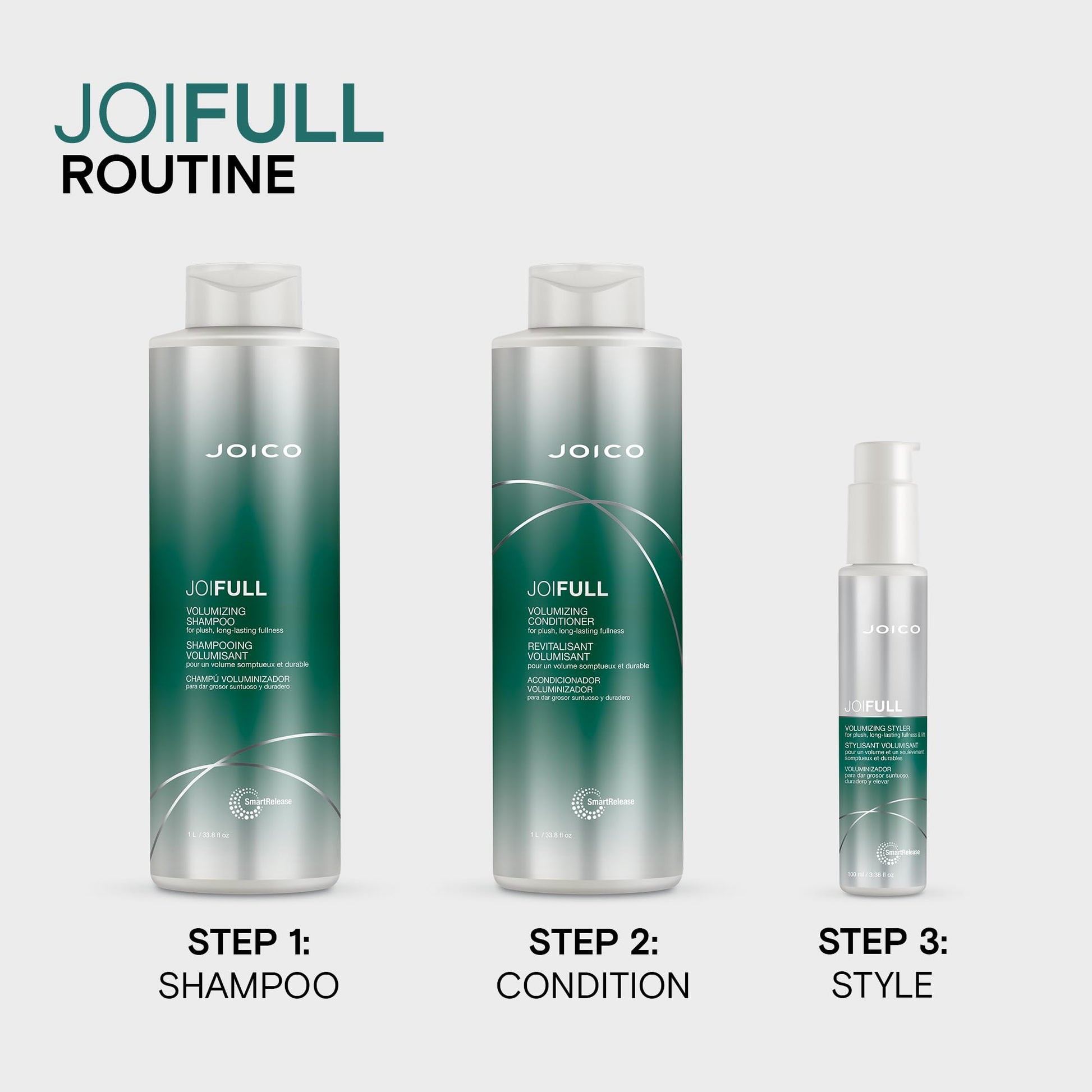 Lavender Joico JoiFULL Volumizing Shampoo | For Fine, Thin Hair | Add Instant Body | Long-Lasting Fullness | For Thicker Bouncier Hair | Boost Shine | With Lotus Flower & Bamboo Extract | 33.8 Fl Oz