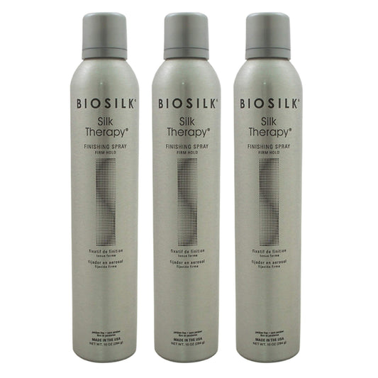 Dark Sea Green Silk Therapy Finishing Spray - Firm Hold by Biosilk for Unisex - 10 oz Hair Spray - (Pack of 3)
