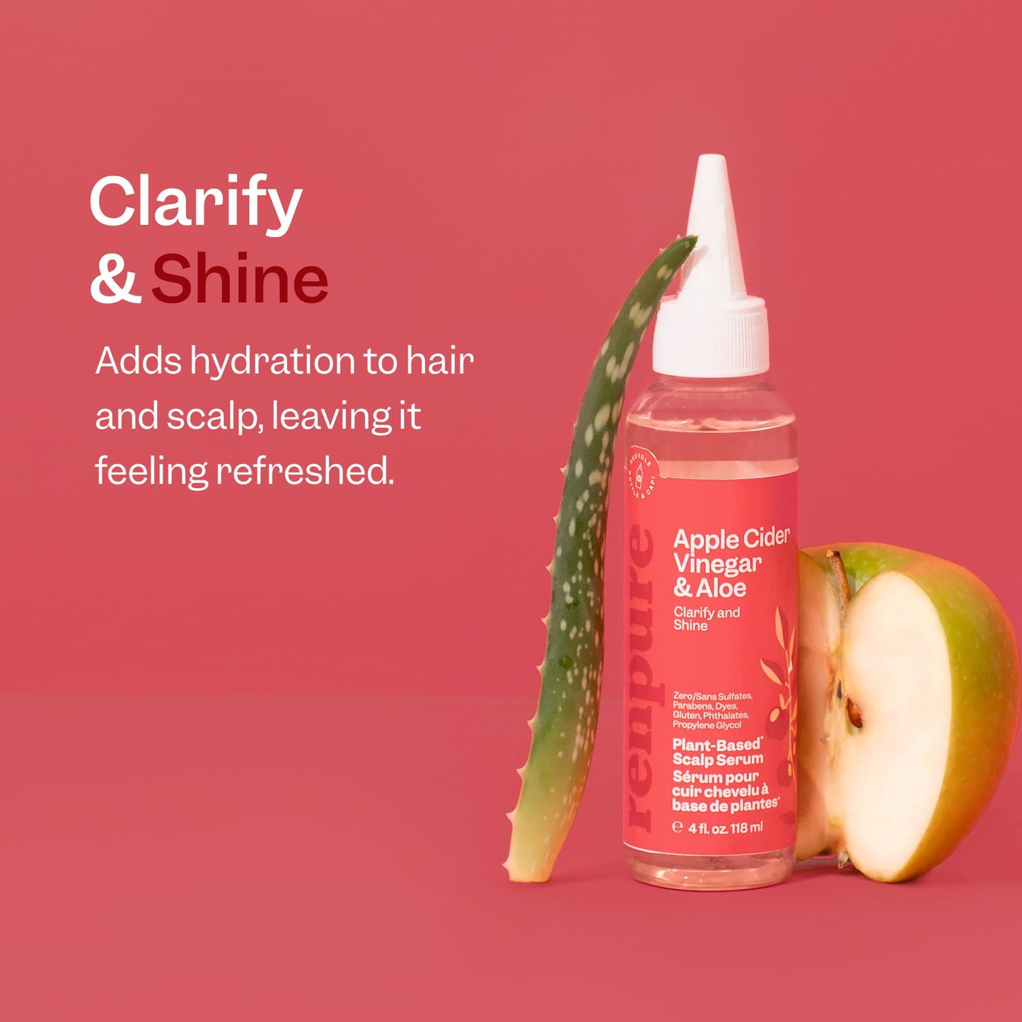 Tomato Renpure, Scalp Serum Apple Cider Vinegar Clarify Shine, 4 Fl Oz
