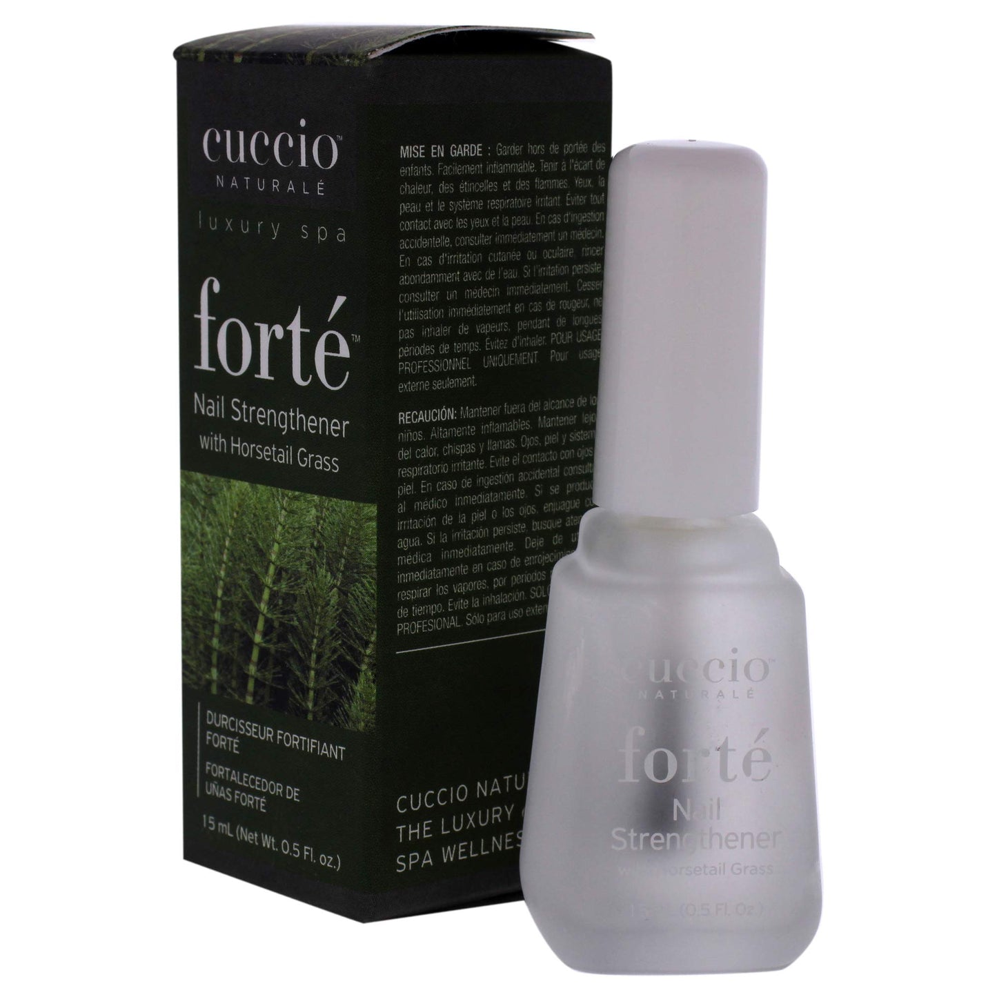 Black Cuccio Naturale Forte Nail Strengthener Treatment - With Horsetail Grass - Protects Against Cracking, Splitting And Breakage - Nutrient Rich Formula Makes Finger And Toenails More Pliable - 0.5 Oz
