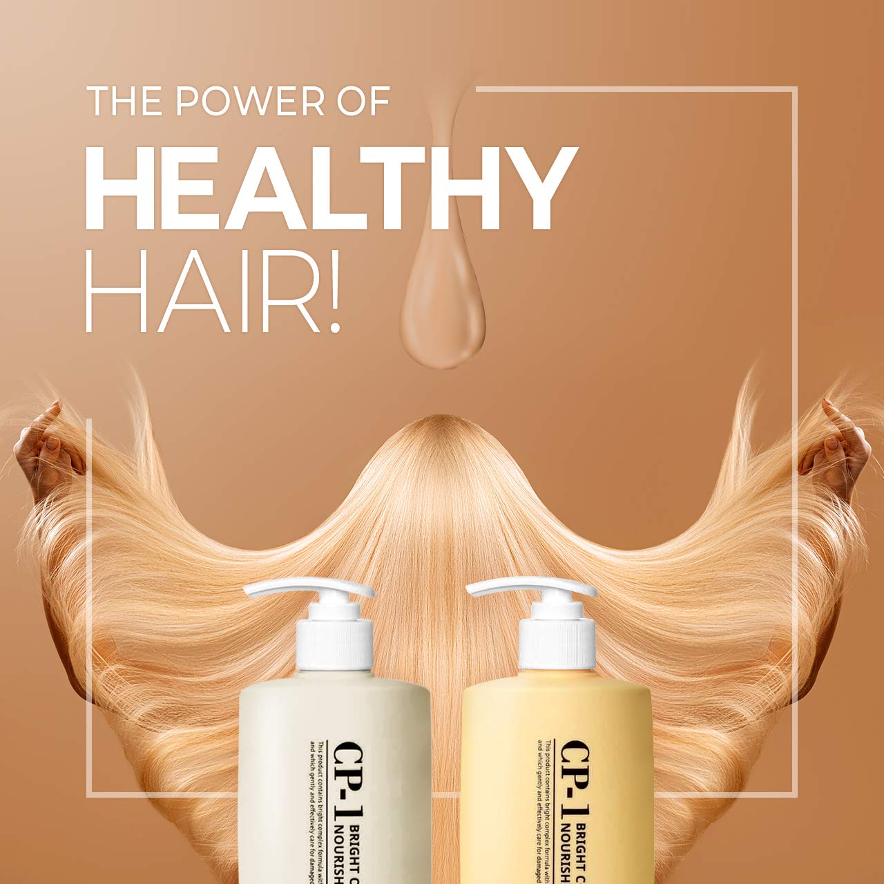 Chocolate CP-1 Protein Nourishing Care Shampoo + Conditioner 500ml+500ml Set for Dry Damaged Hair with Keratin, Protein, Ceramide, Argan Oil, Spa Products