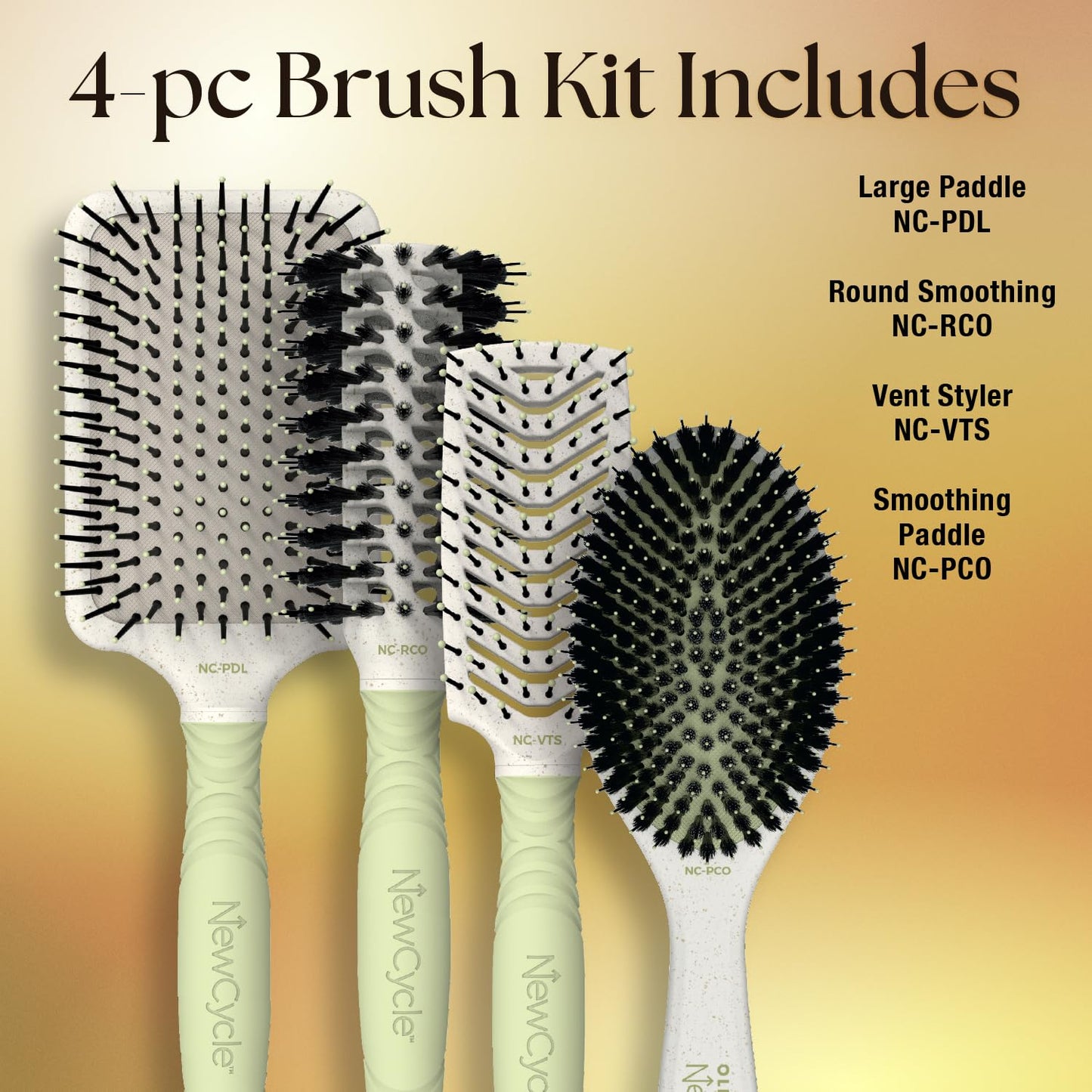 Dark Sea Green Olivia Garden NewCycle Ionic bristles Cushion Hair Brush and made from 100% recycled material (except bristles and cushion)
