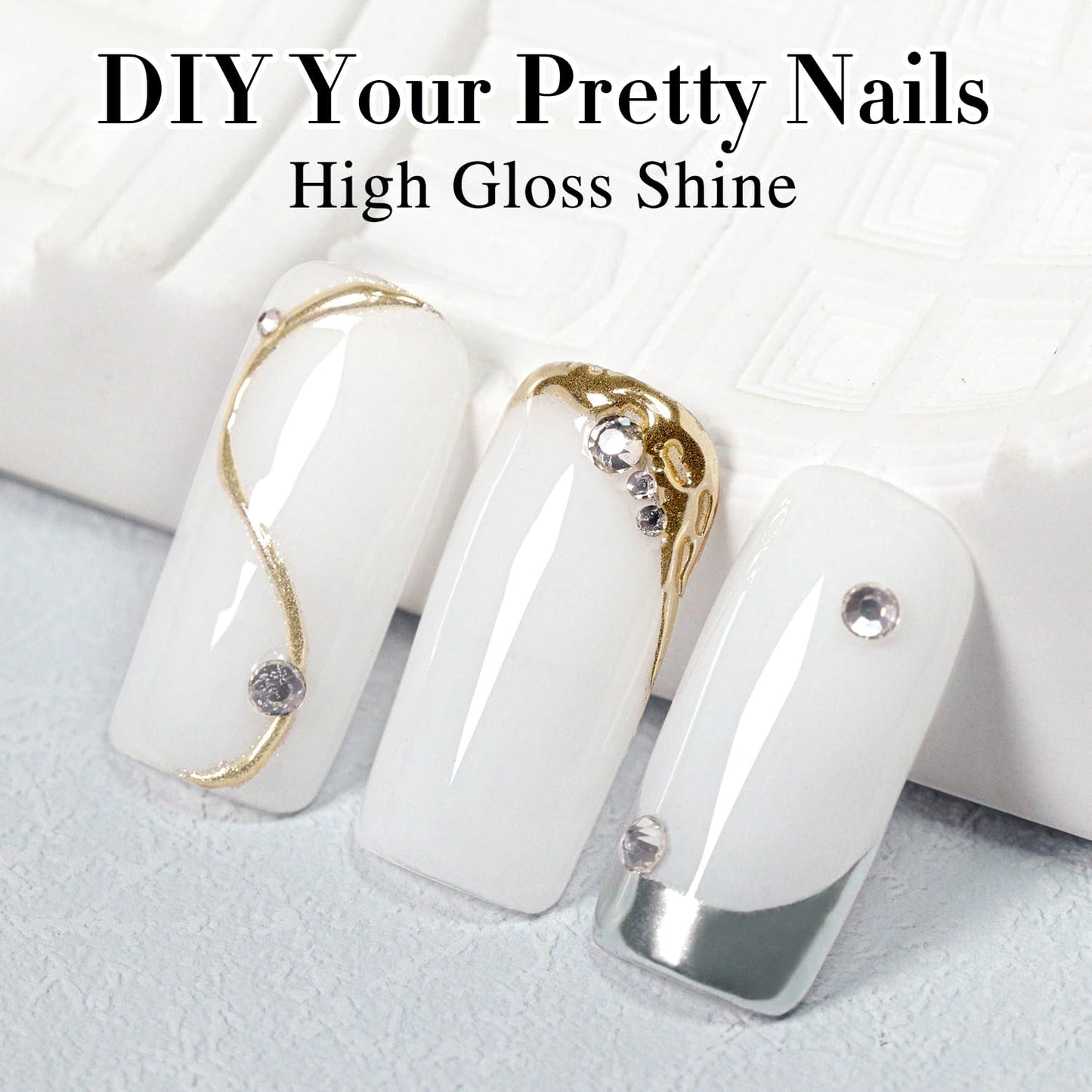 Light Gray Double Rhythm 15ML Gel Nail Polish Pure Sheer Same Color Same Bottle Soak Off Gel Polish Art Manicure Salon DIY at Home for Women (Milky White-A1075)