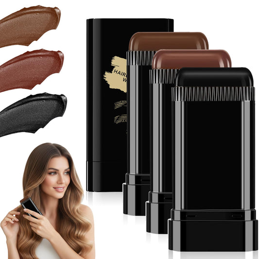 Black 3PCS Hair Color Stick, 2-in-1 Hair Dye Stick, Waterproof & Sweat-Proof Hair Sticks With Comb, Cover Gray Hair Color Correction Sticks for Women & Men (Dark Brown, Black, Coffee Brown)