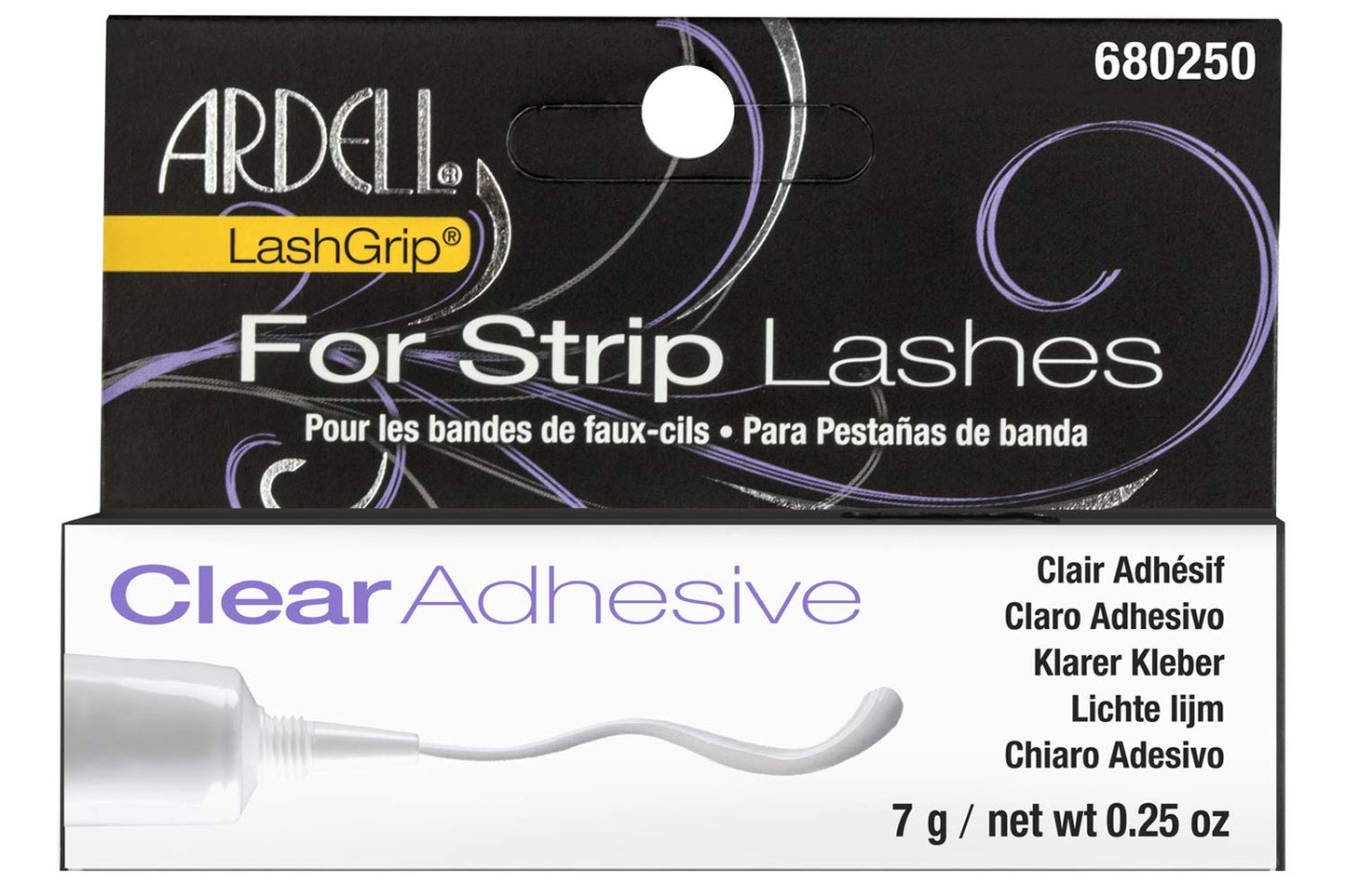 White Smoke Ardell LashGrip Clear Strip Lash Adhesive for Strip Lashes - Waterproof & Long Lasting Eyelash Glue, Invisible Hold, Latex-Based, 0.25 oz