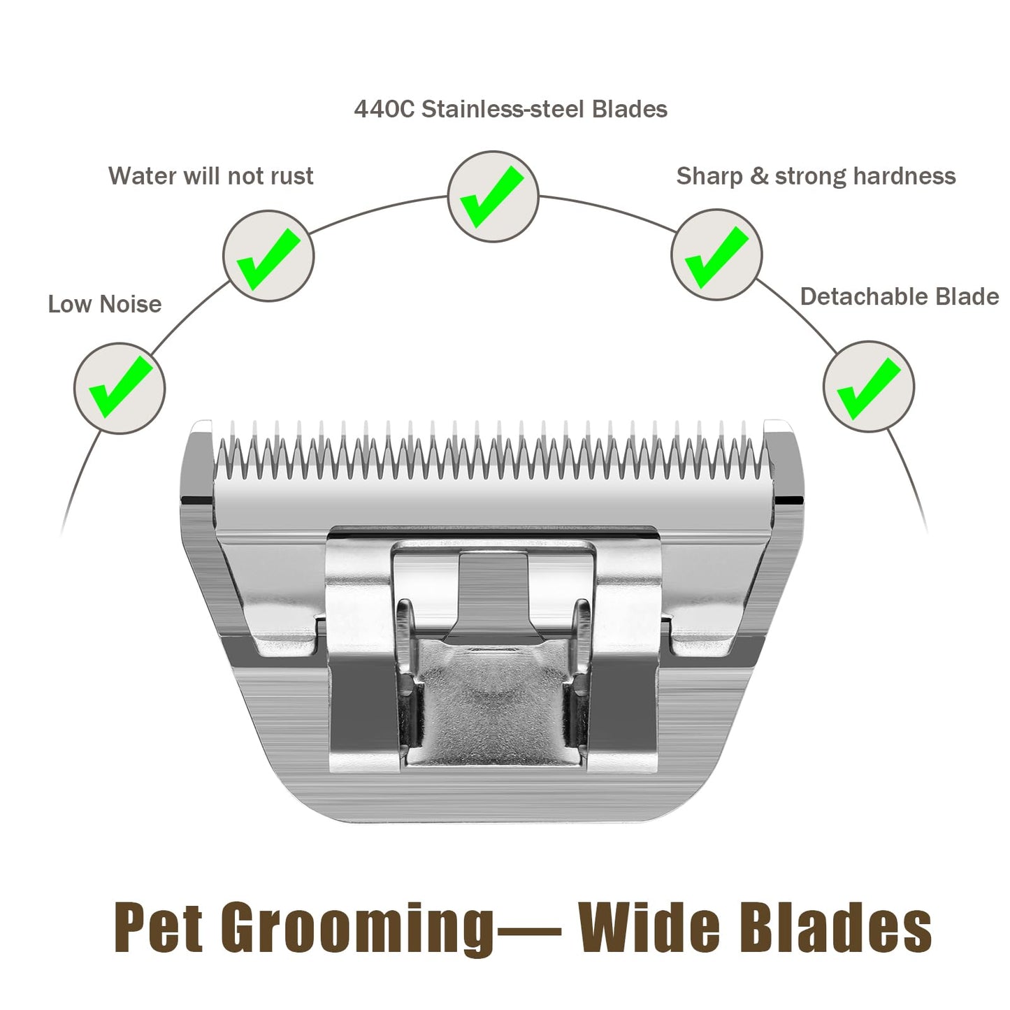 White Smoke Filymosie 3 Pack 10W Wide Blades for Dog Grooming,Compatible with Andis,Oster A5,Wahl km10 Clippers,Cutting Length 1/16"