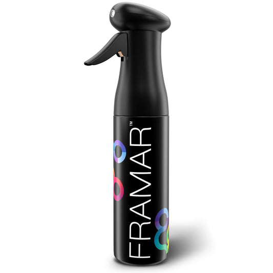 White Smoke FRAMAR Premium Hair Mister Spray Bottle – Continuous Spray Bottle For Hair, Water Sprayer, Continuous Mister for Salon Supplies – Ultra Fine Mist – Black 250 ml
