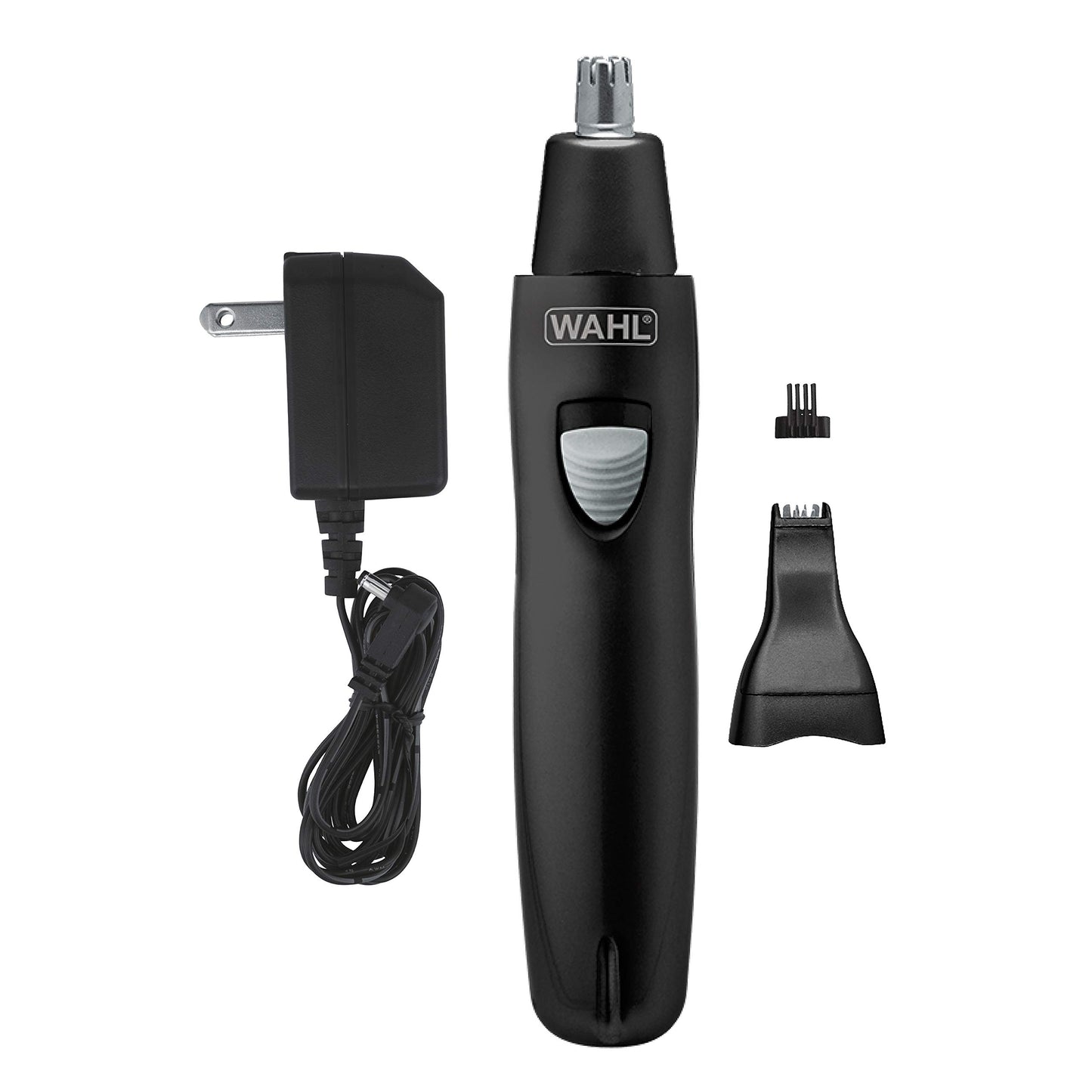 White Smoke Wahl Groomsman Rechargeable Precision Trimmer for Hygienic Grooming with Rinsable, Interchangeable Heads for Eyebrows, Neckline, Nose, Ears, & Other Detailing - Model 3023284