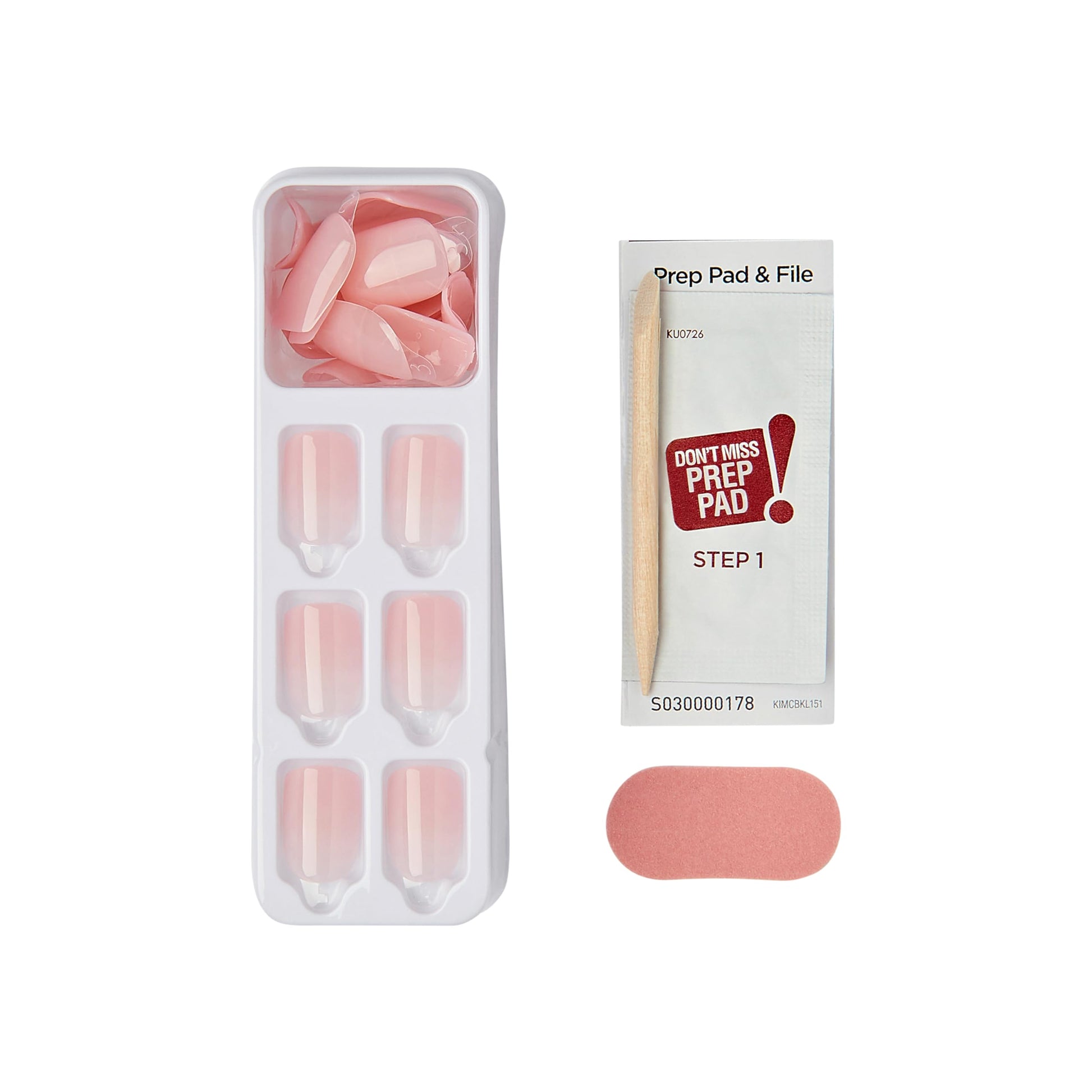 White Smoke Kiss Impress No Glue Mani Press On Nails, Bare but Better, 'Instinct', Pink, Short Size, Squoval Shape, Includes 30 Nails, Prep Pad, Instructions Sheet, 1 Manicure Stick, 1 Mini File
