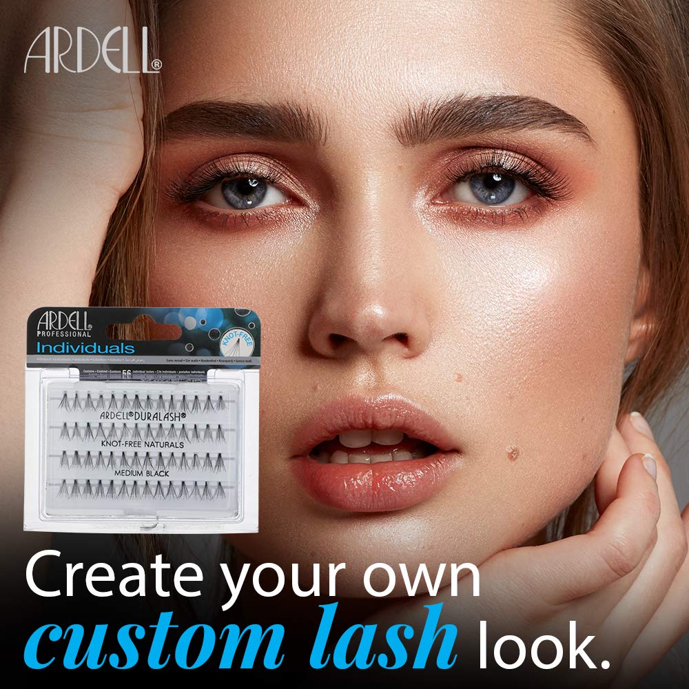 Black Ardell Individuals False Eye Lashes - Medium Black, DIY Lash Clusters, Lash Band, Long-Lasting Eyelash Extensions, 4 Pack