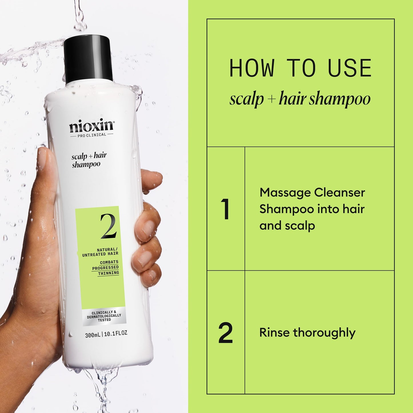 Light Goldenrod NIOXIN Scalp + Hair Thickening System 2 Shampoo| For Natural or Untreated Hair with Progressed Thinning |With Niacinamide and Biotin |10.1 Fl oz.