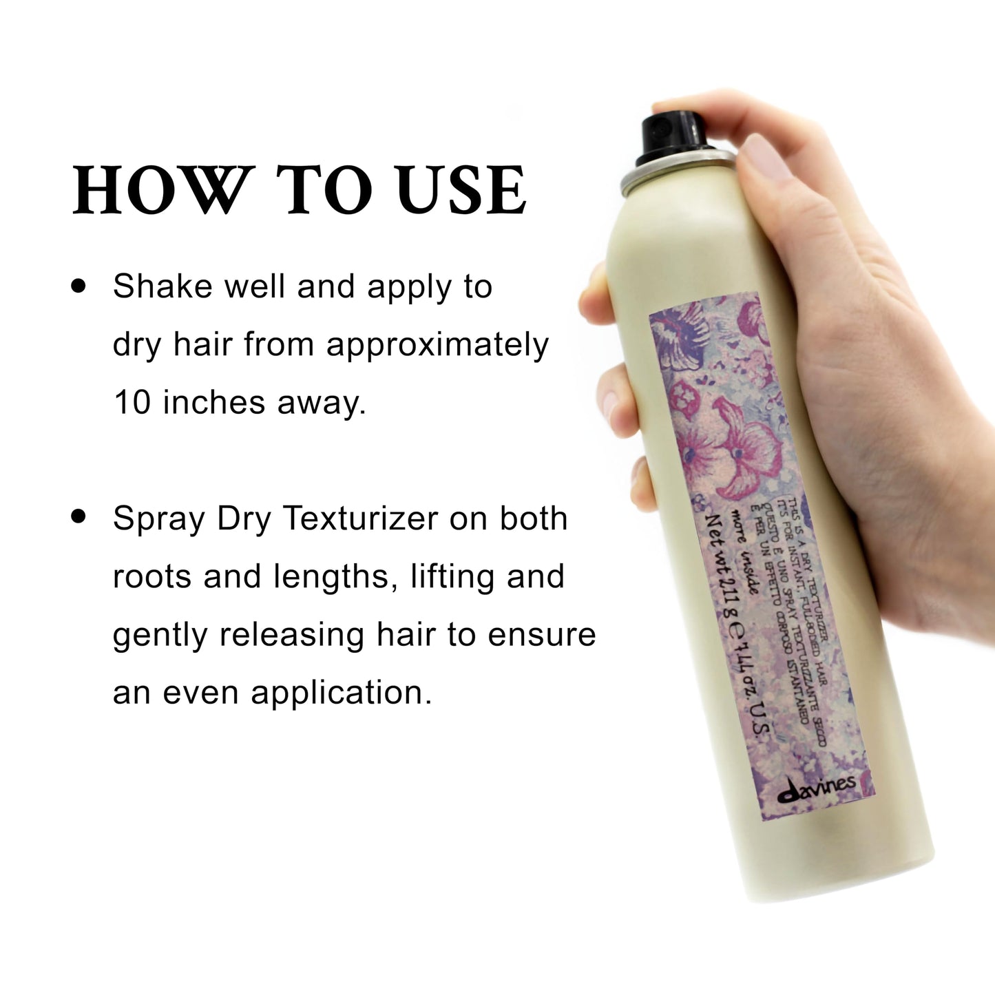 White Smoke Davines This Is A Dry Texturizer, Medium Hold Instant Volume & Texture - Piecey Texture Spray without Weighing Down - Refreshing & Reworkable, 8.45 Fl Oz