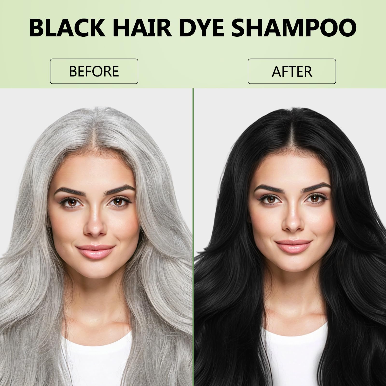 Lavender Plantkonw Black Hair Dye Shampoo, 3 In 1 Semi Permanent Hair Color Shampoo for Gray Coverage, Natural Hair Dye for Women & Men, Ammonia & Paraben Free