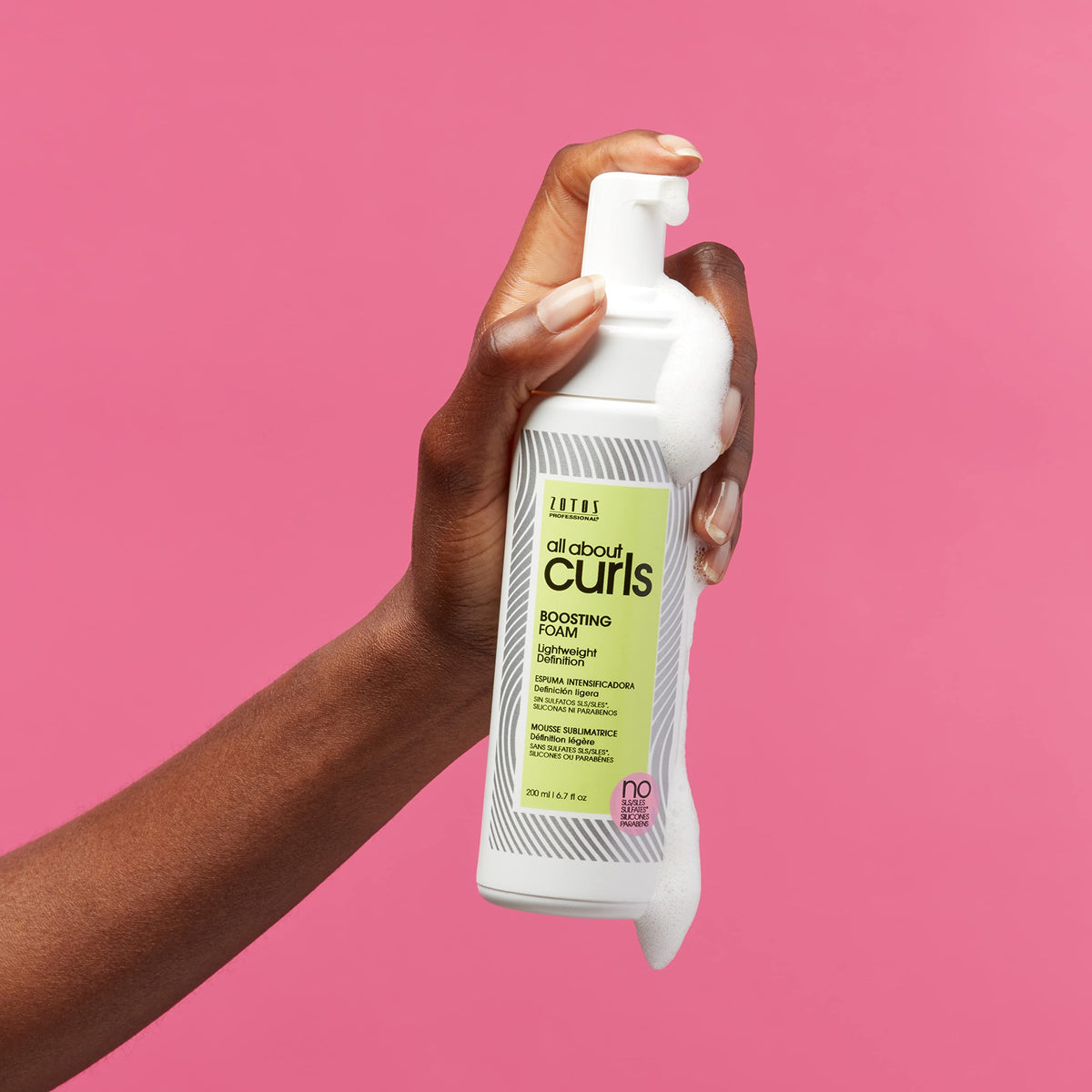 Pale Violet Red All About Curls Boosting Foam | Lightweight Definition Hold | Curly Hair Products | Volumizing Extra Fullness & Body | All Curly Hair Types | Vegan & Cruelty Free | Sulfate Free | 6.7 Fl Oz