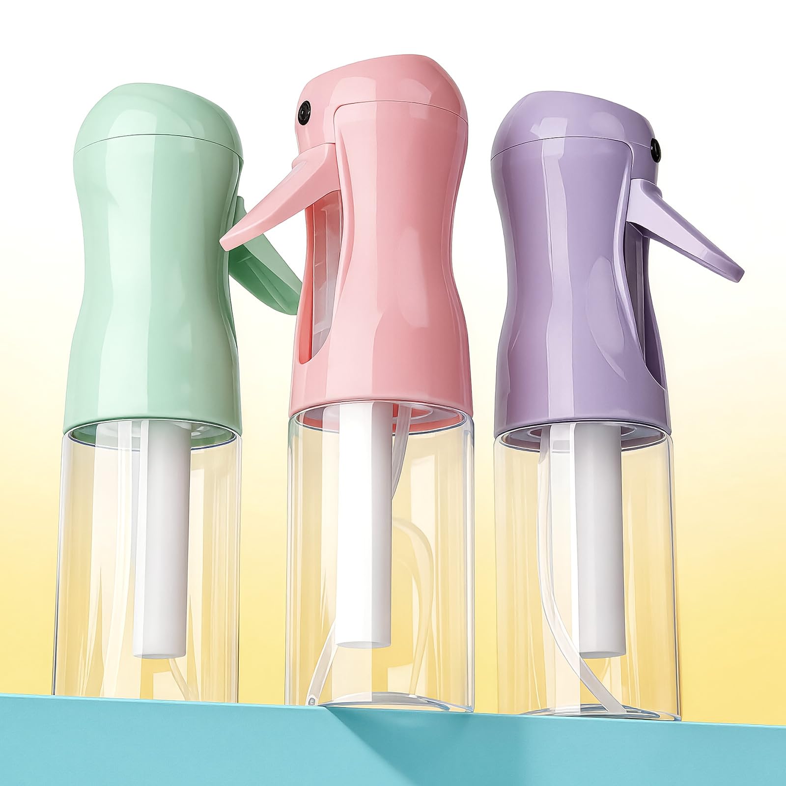 White Smoke RMNJPW 3Pcs Continuous Spray Bottles For Hair,Ultra Fine Mister for Hair Styling, Plants, Cleaning, Salon, Misting & Skin Care（200ml/6.8oz Green+Pink+Purple）