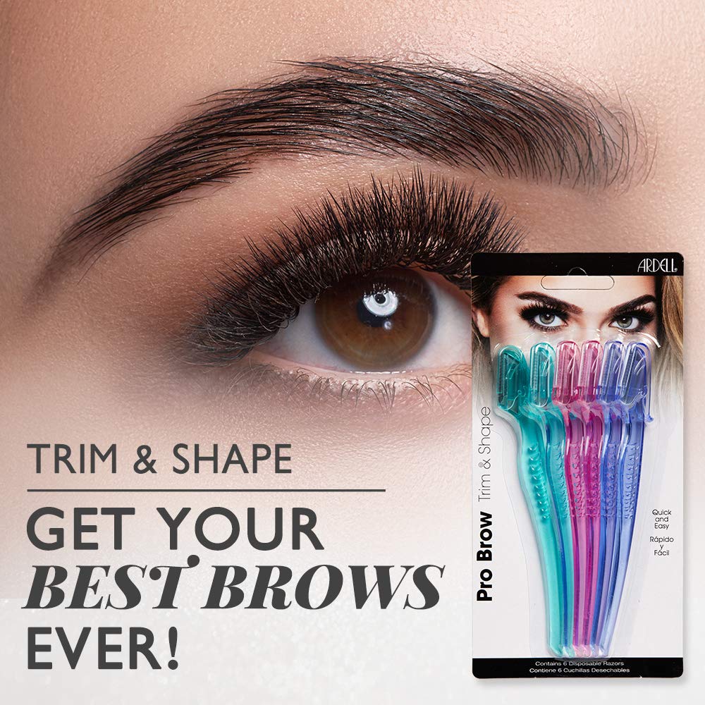 Lavender Ardell Pro Brow for Trim & Shape – Eyebrow Razor, Trimmer, and Shaper with Cover, Face Razor for Women, Dermaplane Razor, 1 Pack