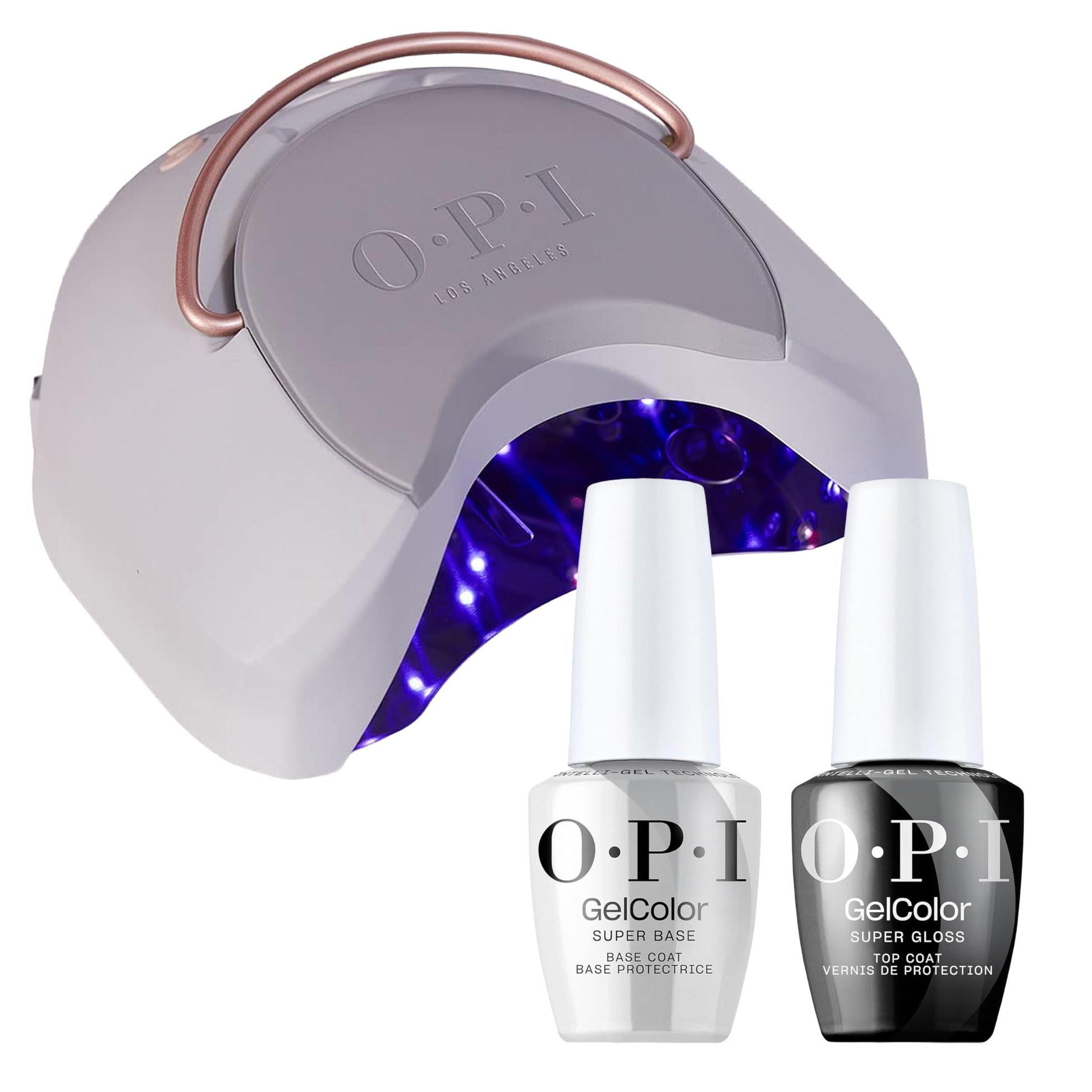 White Smoke OPI GelColor System Bundle | Super Base Coat + Super Gloss Top Coat + OPI Star Light Gel Lamp 3.0, Premium LED Curing Lamp