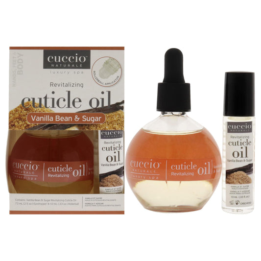 White Smoke Cuccio Naturale Cuticle Revitalizing Oil Set - Hydrating Oils for Instant Cuticle Repair for Dry, Damaged Skin and Nails - Paraben and Cruelty-Free Formula - Vanilla Bean and Sugar Fragrance - 2 pc