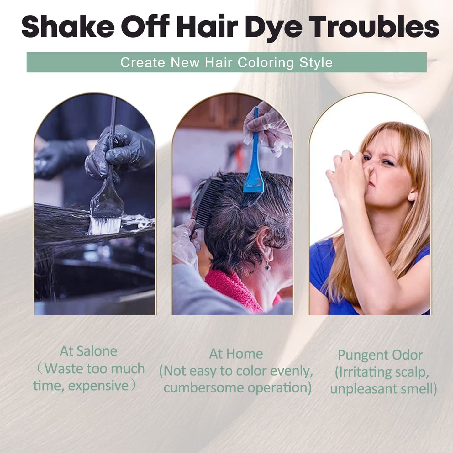 White Smoke 10 PCS Dexe Black Hair Shampoo Instant Hair Dye for Men Women Black Color - Simple to Use - Hair Dye Permanent - Last 30 days - Natural Ingredients, Hair Dye Shampoo Great Choice for Woman&Man
