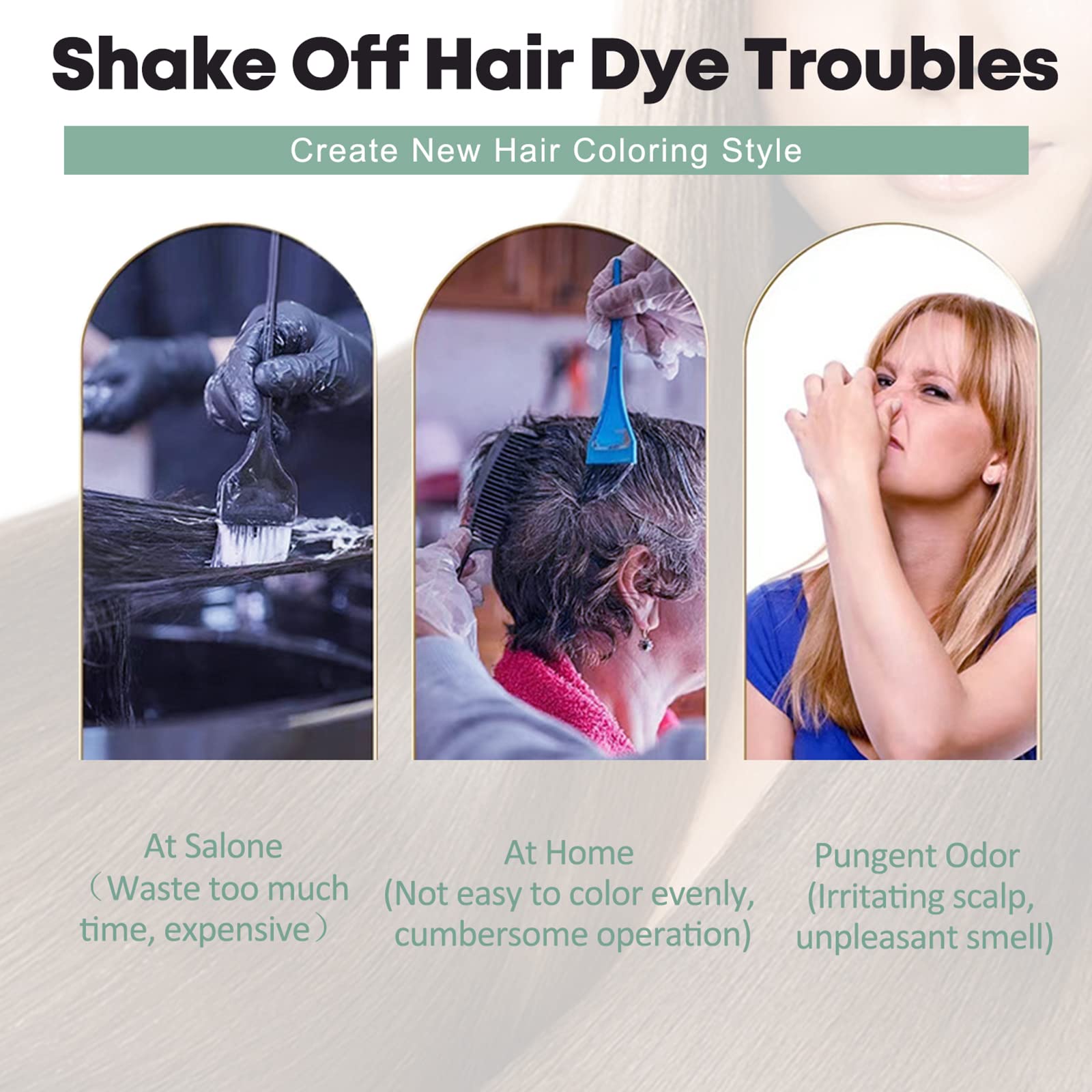 White Smoke 10 PCS Dexe Black Hair Shampoo Instant Hair Dye for Men Women Black Color - Simple to Use - Hair Dye Permanent - Last 30 days - Natural Ingredients, Hair Dye Shampoo Great Choice for Woman&Man