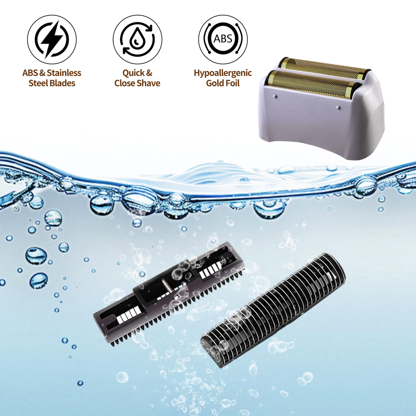White Smoke 1 Pack Foil Shaver Replacement Foil Fits for Andis Foil Shaver TS1 (17150, 17235, 17220) and TS2 (17200), Gold